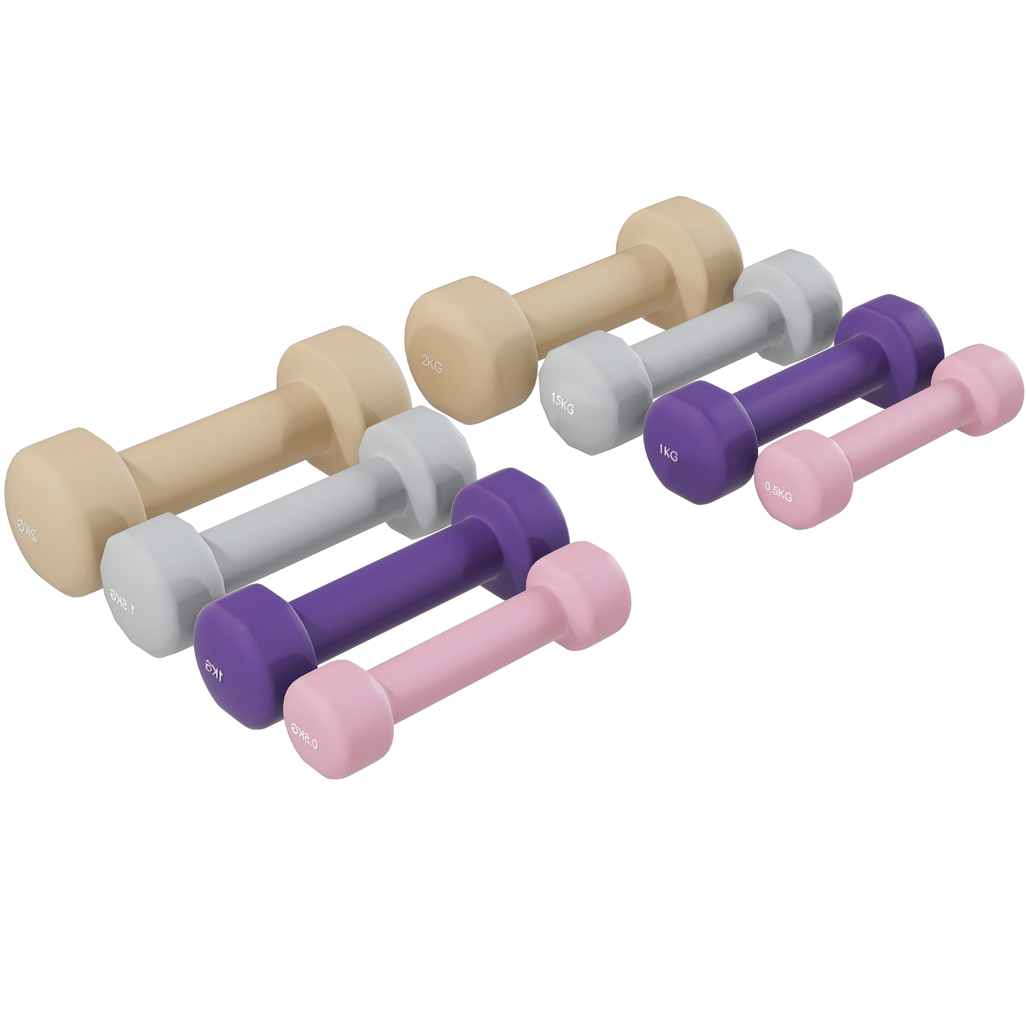 Hantelset 4 Paar 0,5kg-10kg Hanteln Mit Koffer, Hantel-Set Aus Gusseisen, Hexagon_desvips.com
