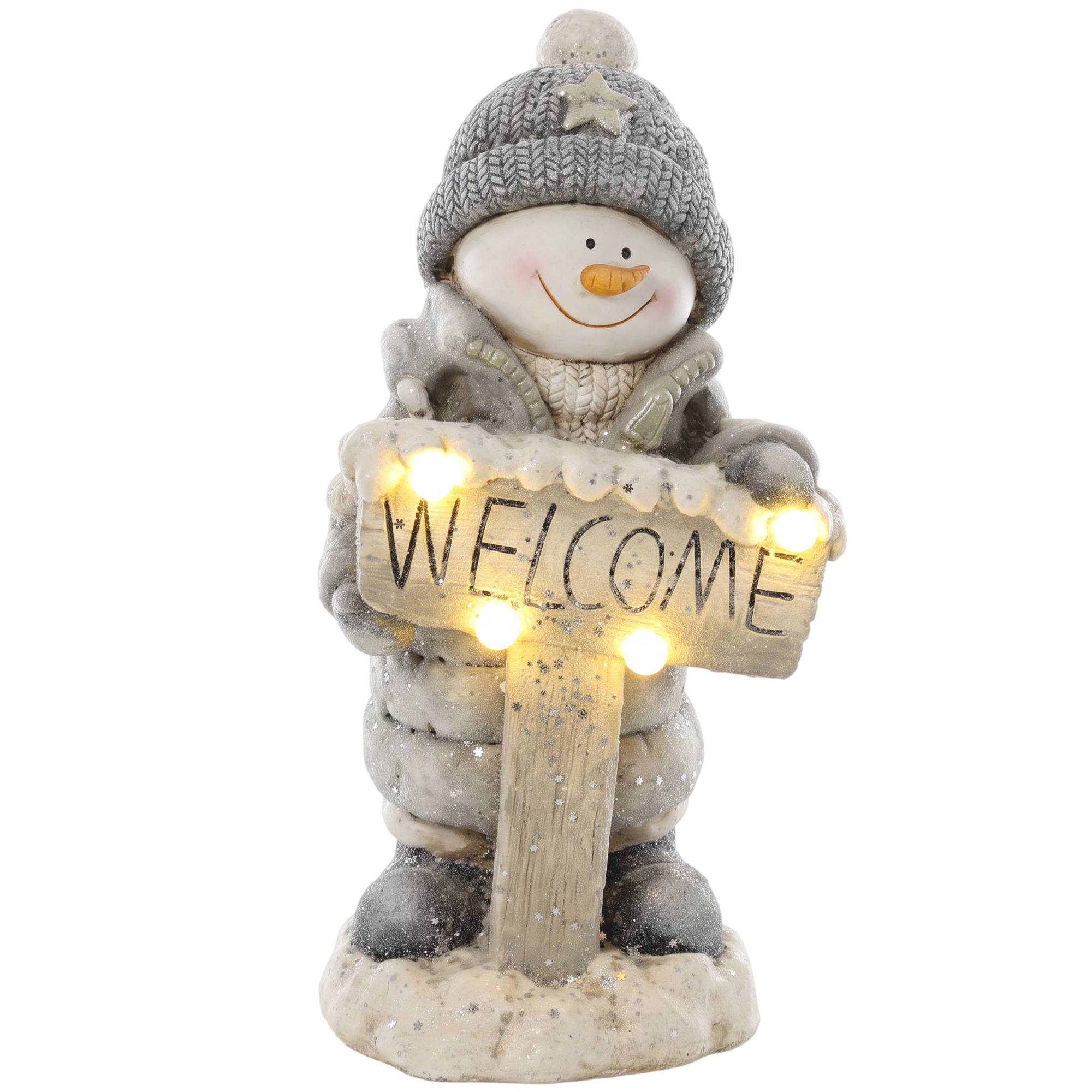 Statue bonhomme de neige lumineuse