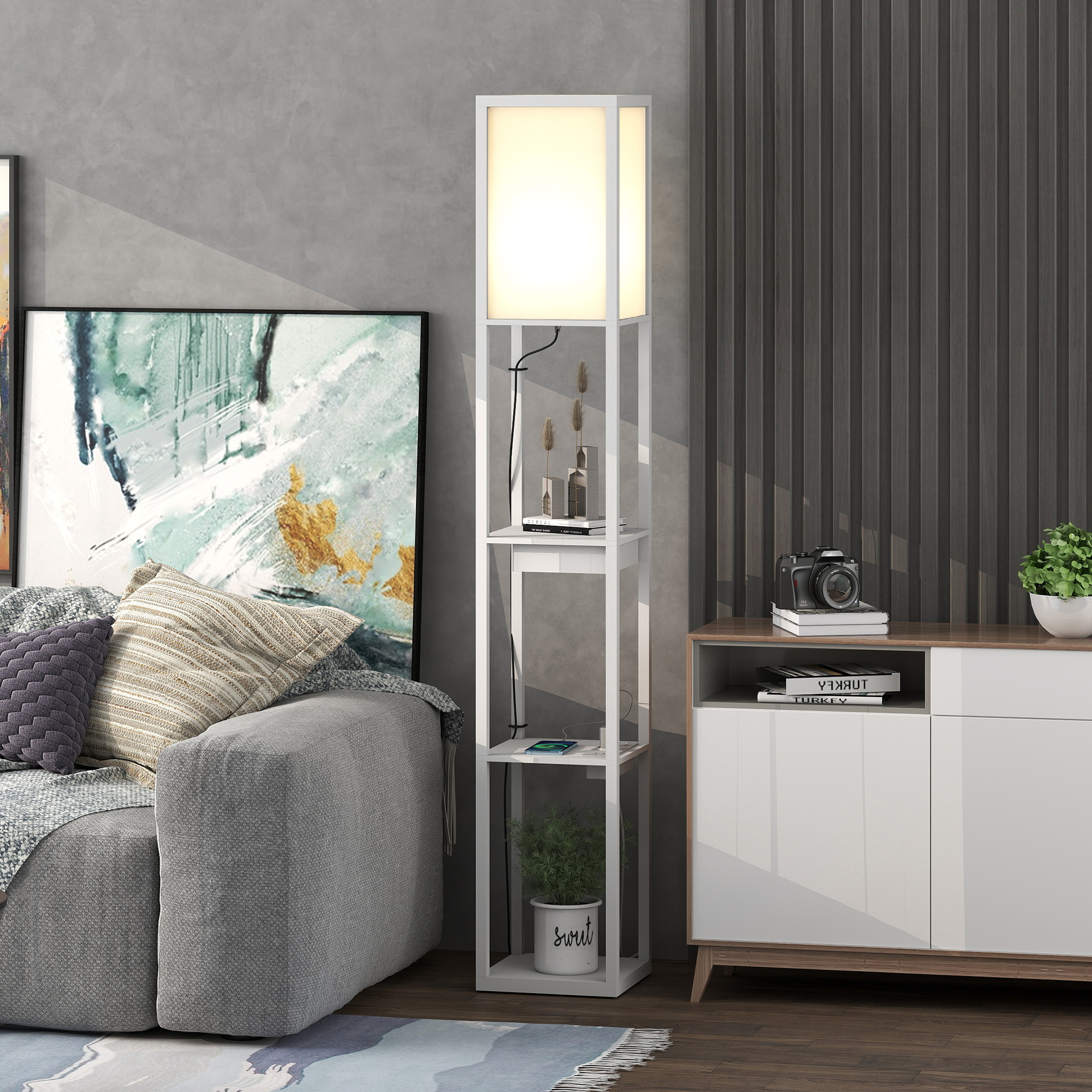 Lampadaire interrupteur au pied
