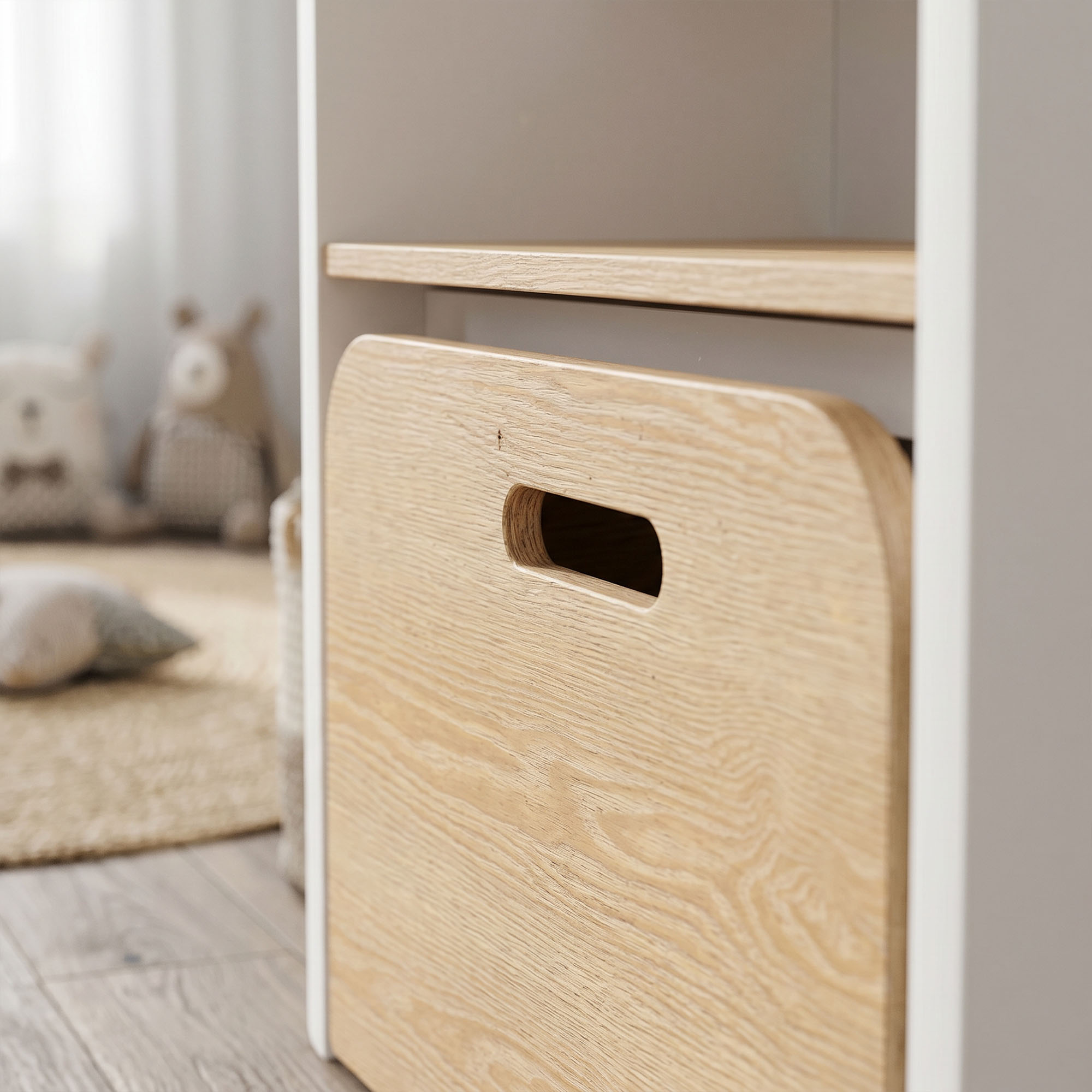 Bureau et Chaise Enfant 5-en-1, Bureau + Bibliothèque + Coffre + Banc Roulant +