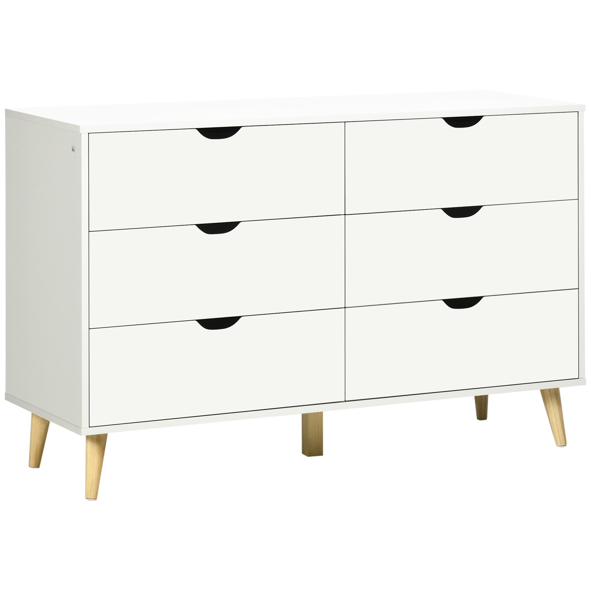 Chambre avec 6 cajones Cajonera pour dortoir, salon, studio style moderne, 120x40x76 cm, blanc_voghion.com