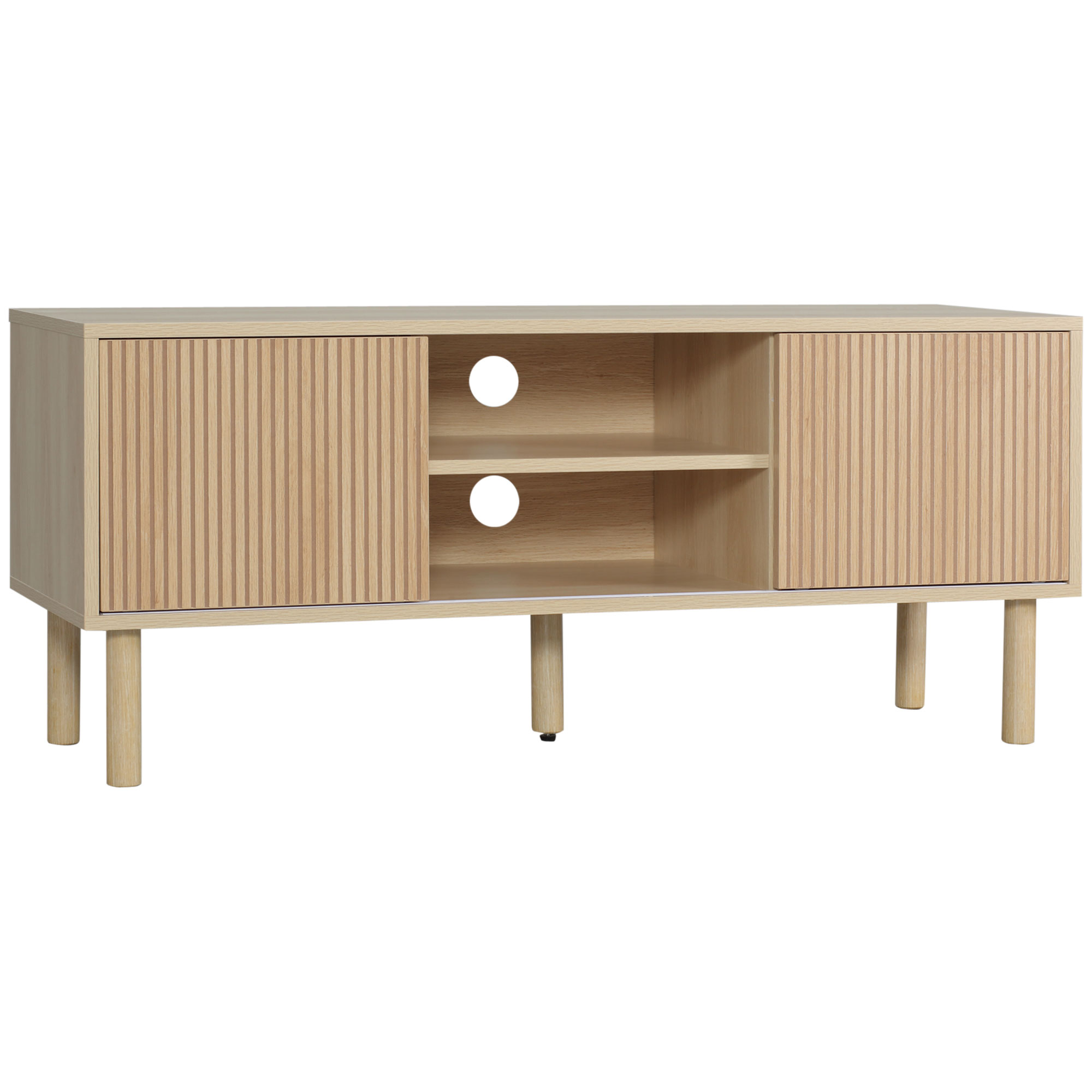 Meuble TV scandinave avec portes coulissantes