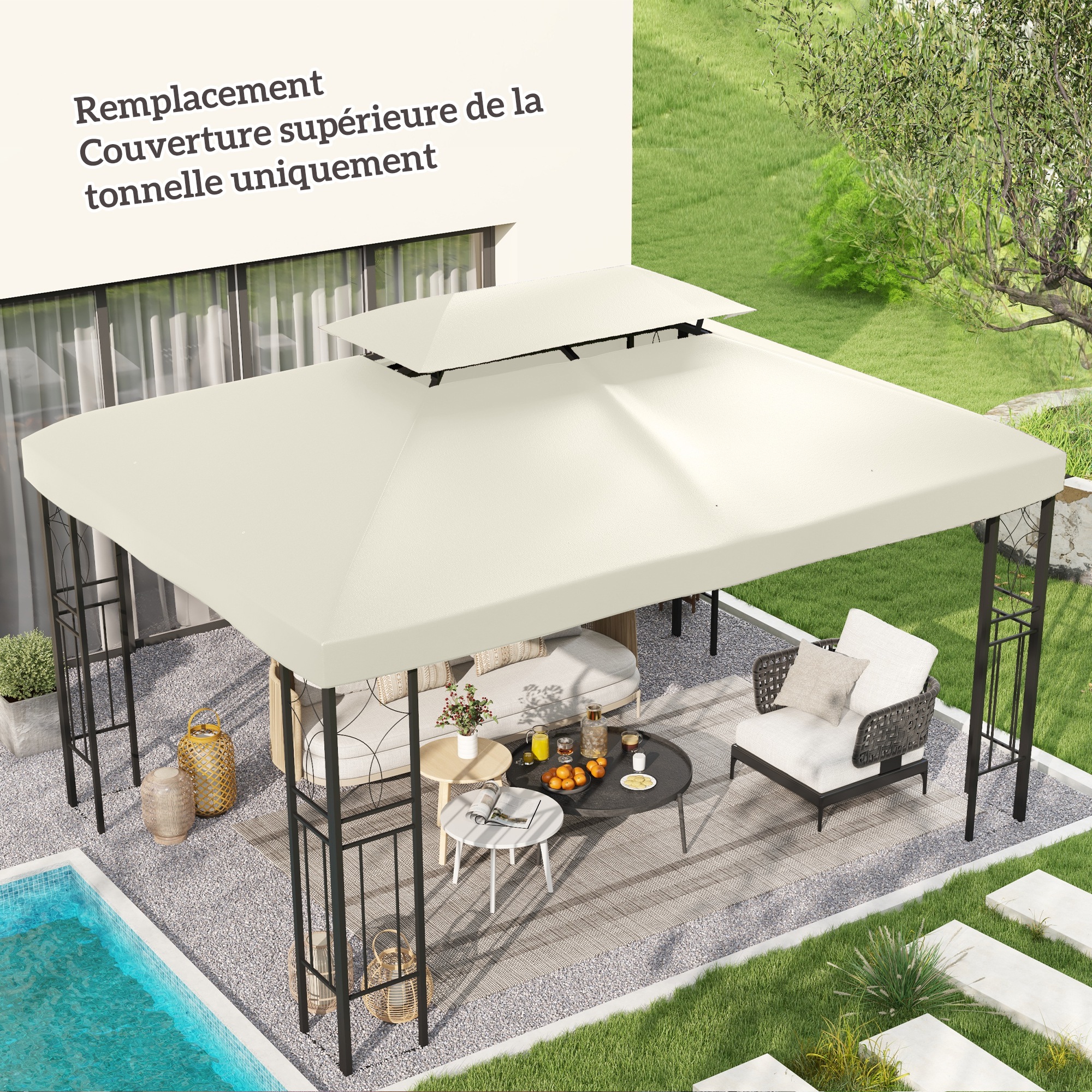 Toile de rechange tonnelle 2 niveaux