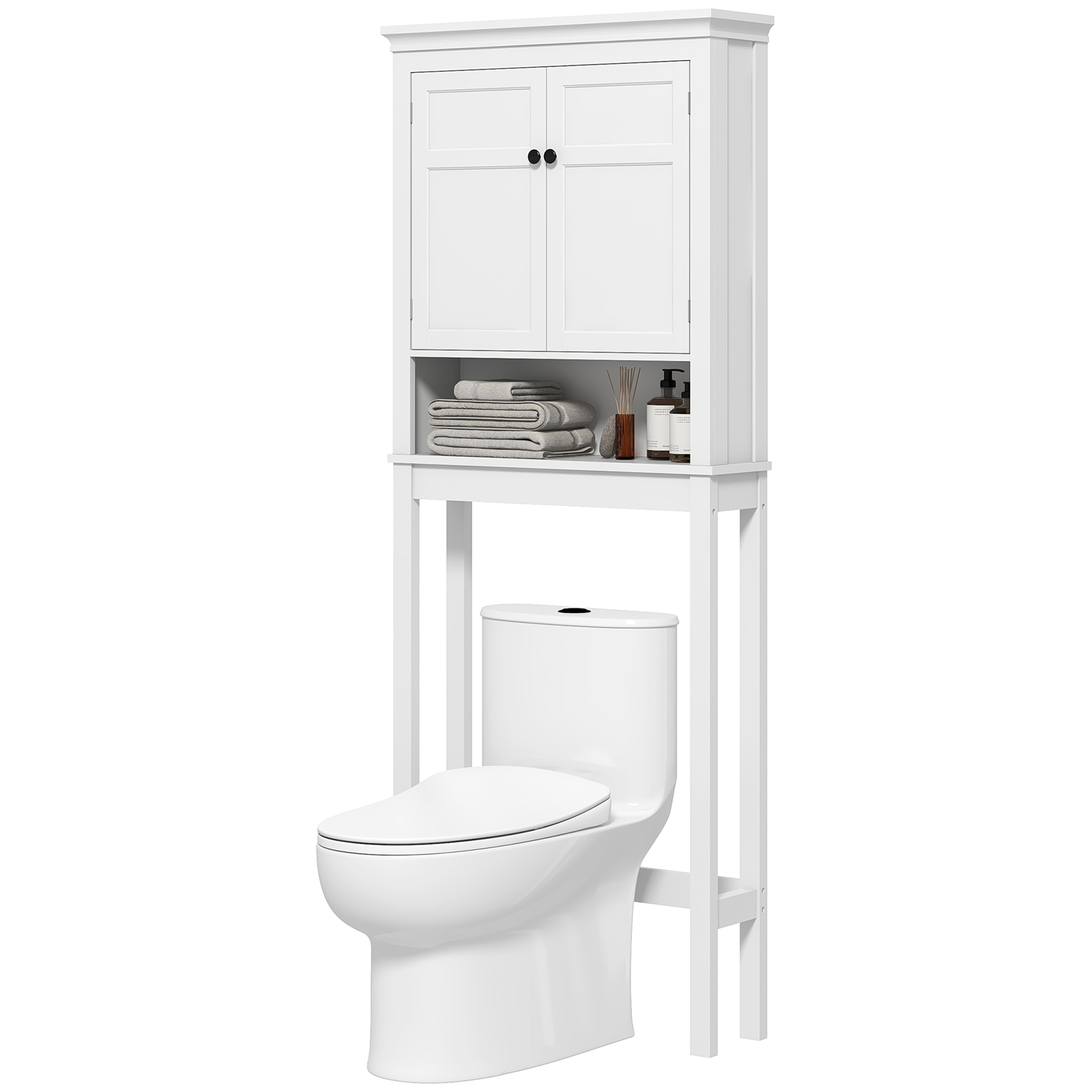 Mobile contenitore Irovami sopra WC bianco vista d'insieme