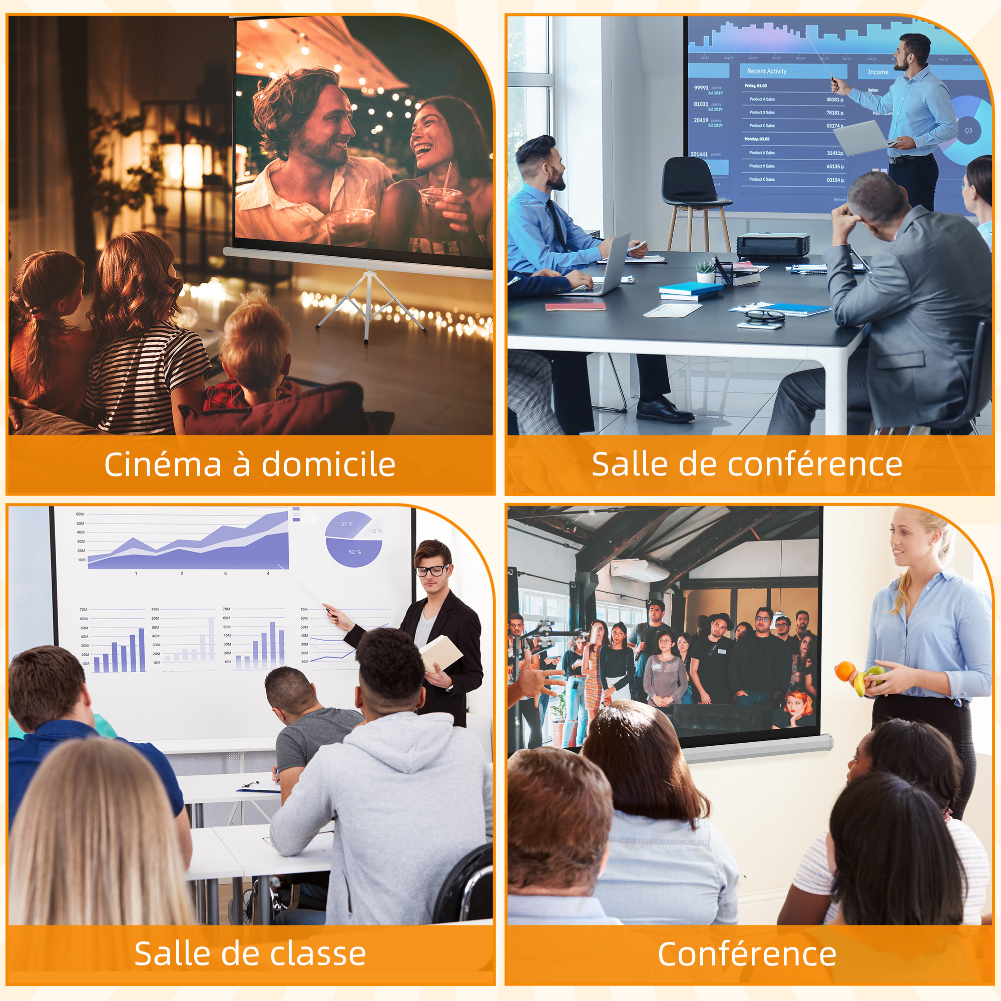 100-Zoll-Projektionsleinwand mit höhenverstellbarem Stativ, 4K-HD-Bildschirm 16:9_voghion.com