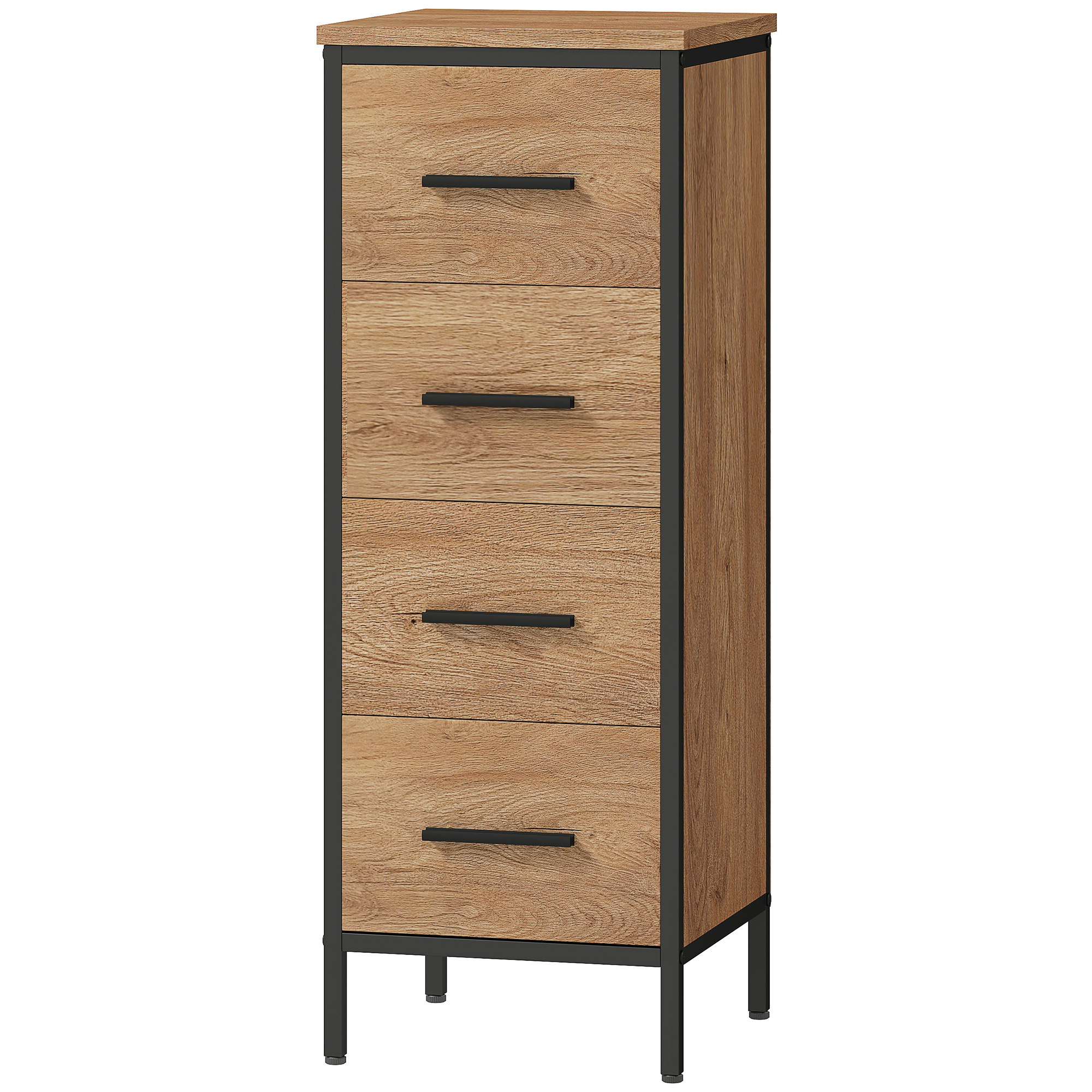 Meuble de rangement étroit Irovami 4 tiroirs chêne vue générale