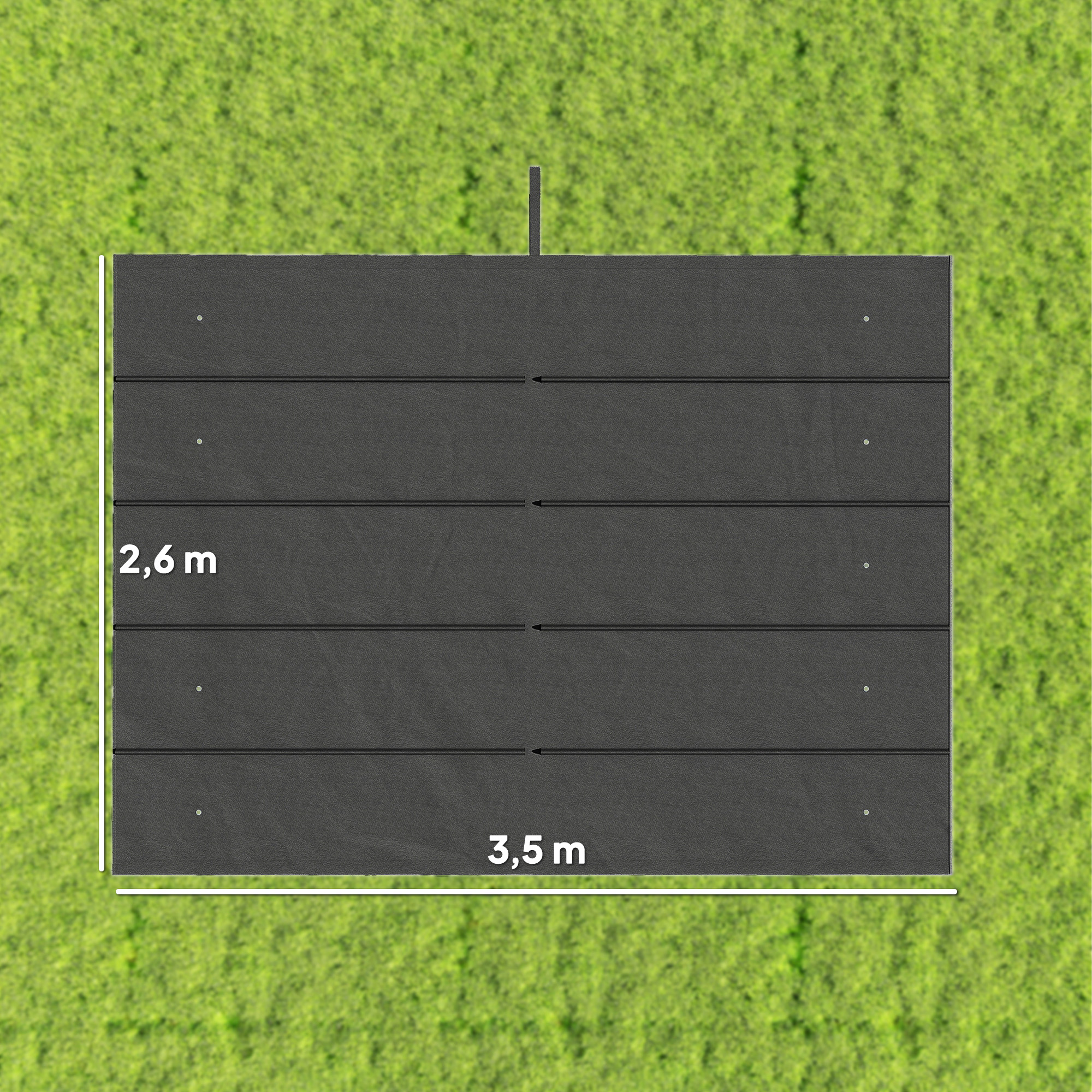 Schema dimensioni e fori telo ricambio pergola