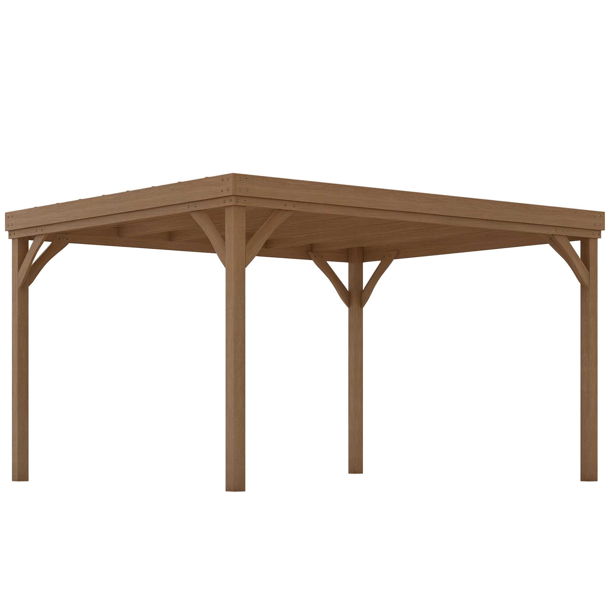 10' x 12' Outdoor Wooden Pergola, Grape Vine Gazebo with Concrete Anchors for Garden, Patio, Backyard, Deck, Brown