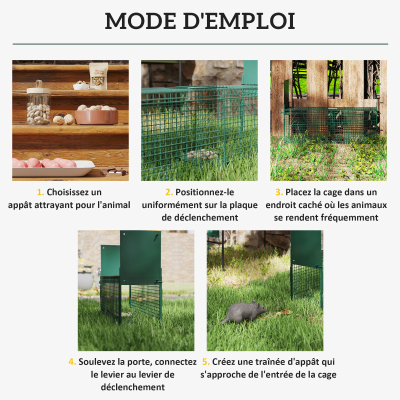 Transport de la cage grâce à la poignée intégrée – déplacement facile pour la relocation