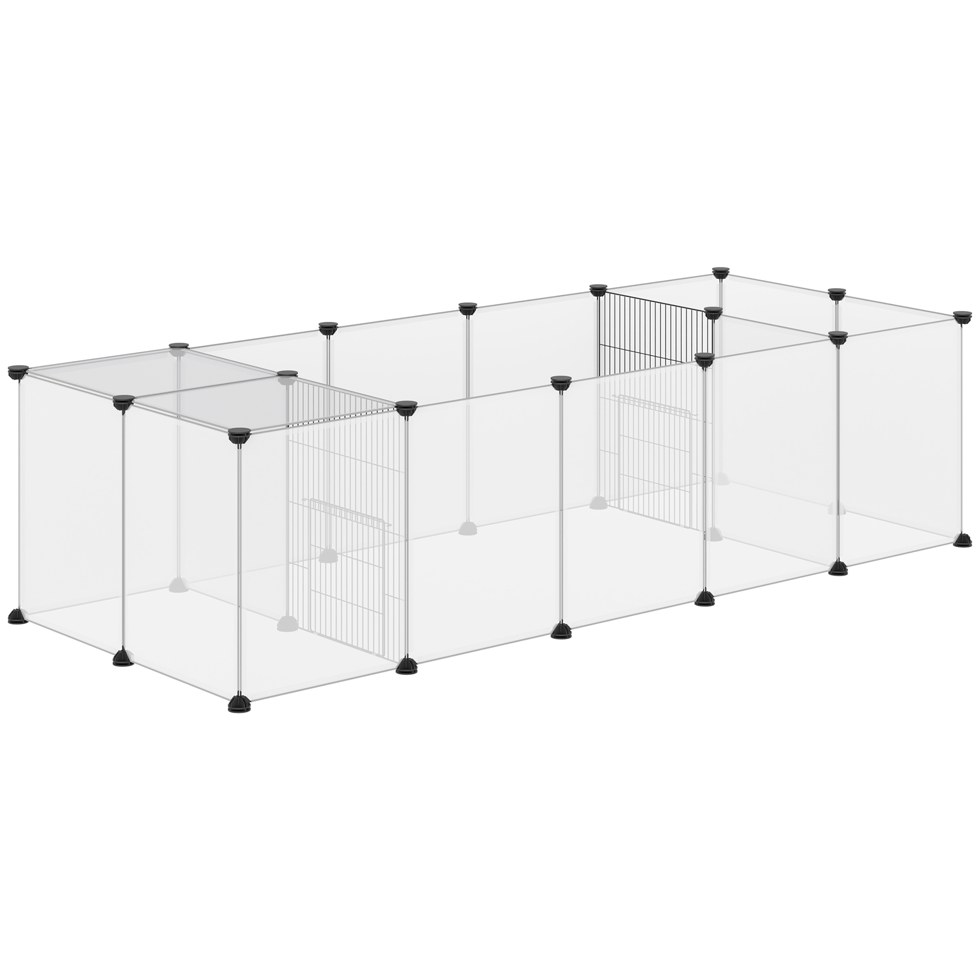 Valla Para Mascotas DIY Con 20 Paneles Parque Para Animales Pequeños Jaula Modular Para Cobayas 175x70x45 Cm Blanco_voghion.com