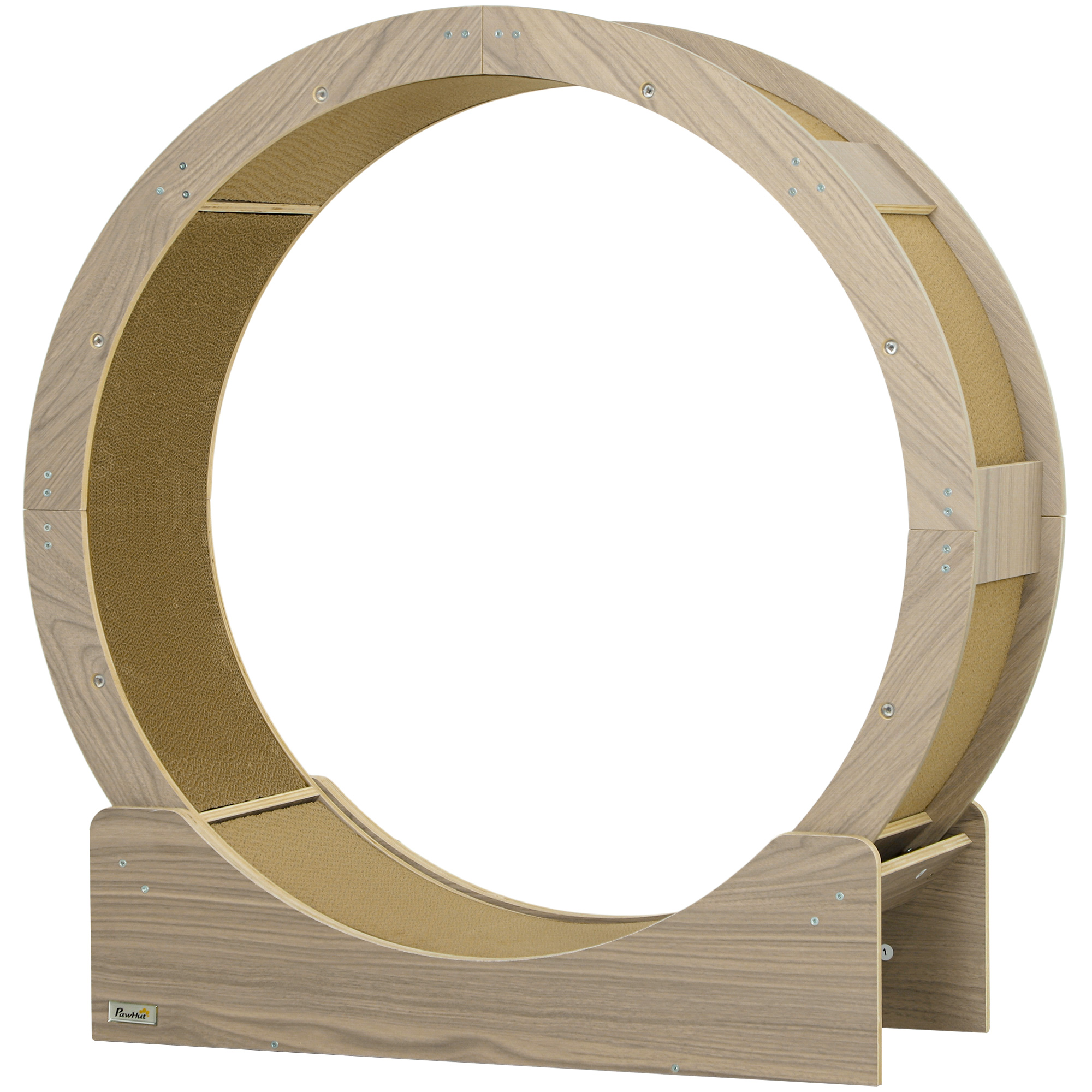 Roue pour chat marron noyer vue d'ensemble