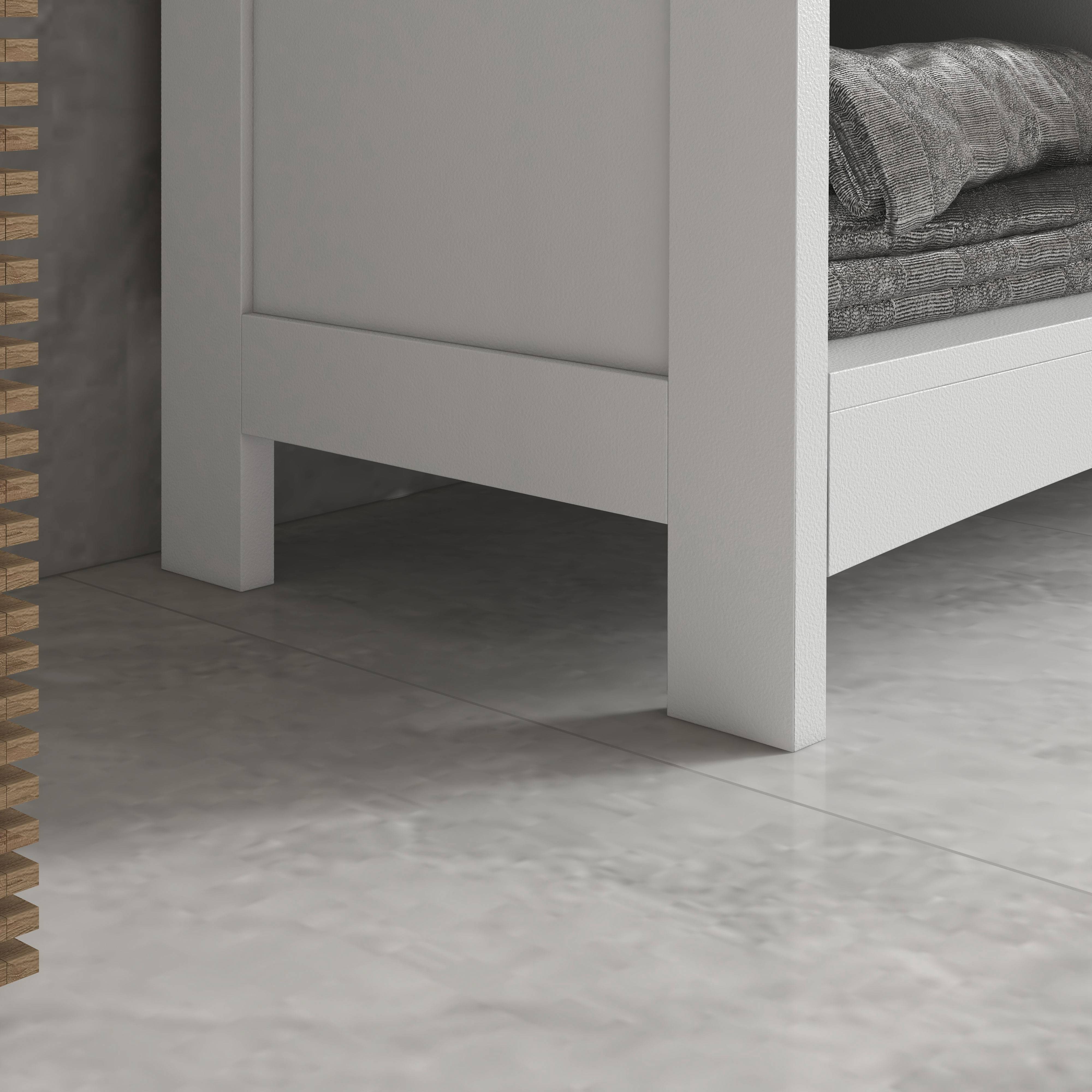 Bathroom Floor Cabinet With Two Doors And Adjustable Shelves White_voghion.com