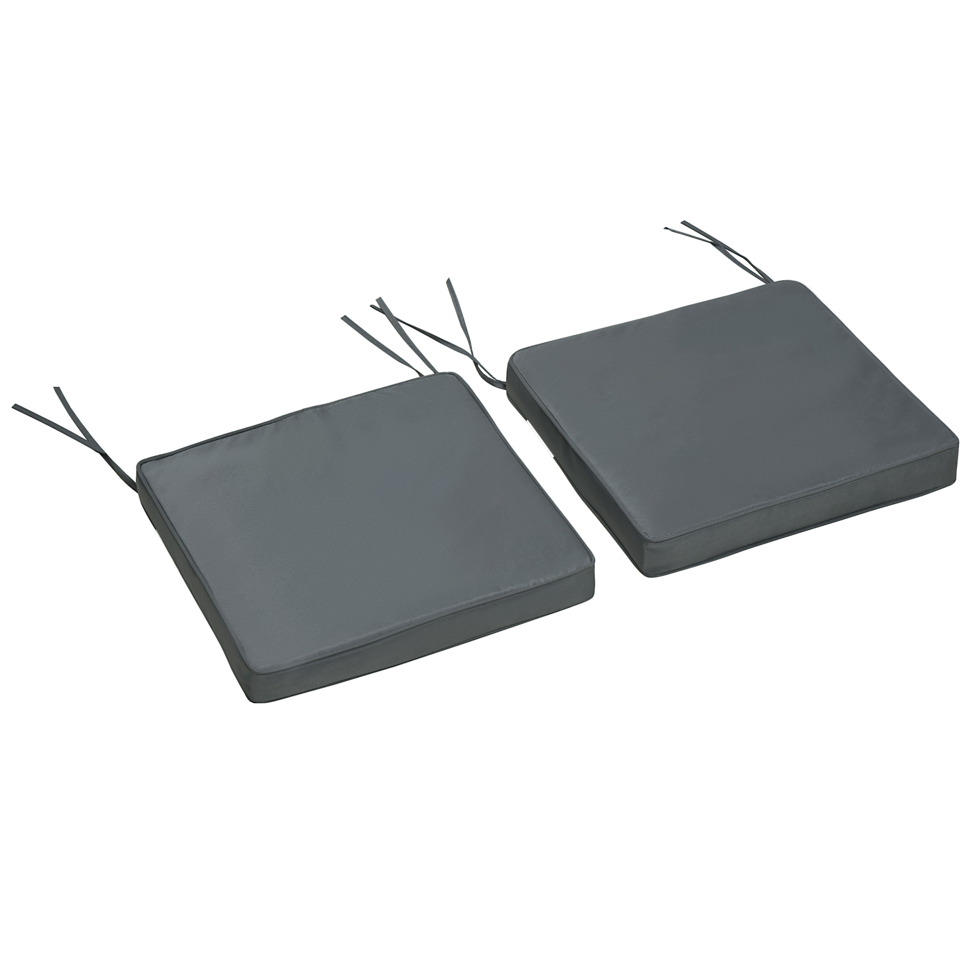 Set di 2 cuscini per sedia da giardino grigi vista generale