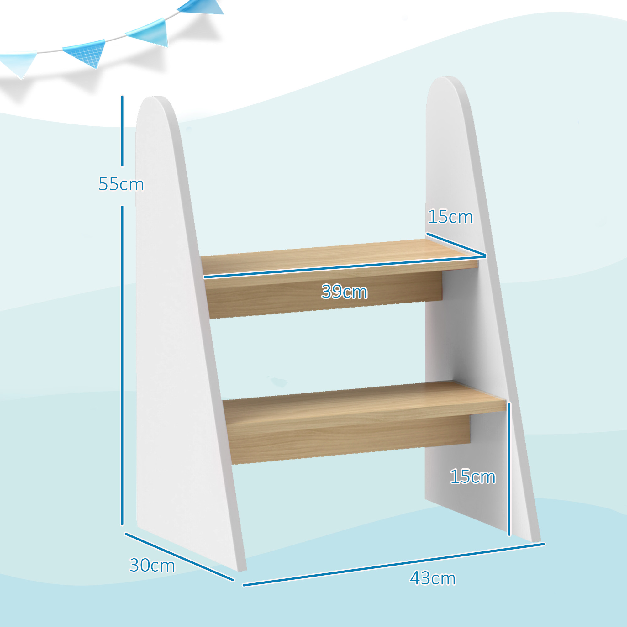 Toddler Step Stool Learning Tower Two Tier For Kitchen Bathroom_voghion.com