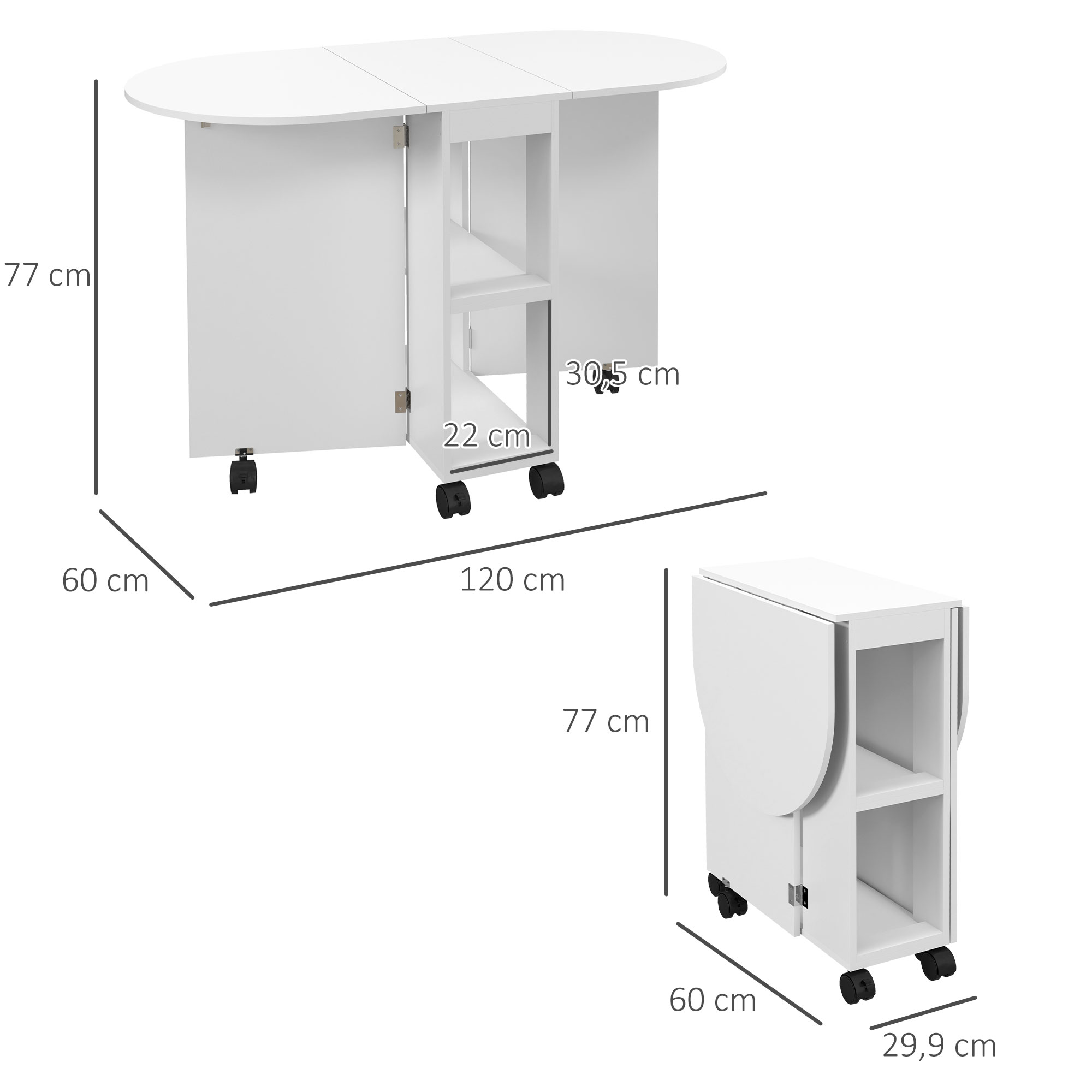Table repliée format console