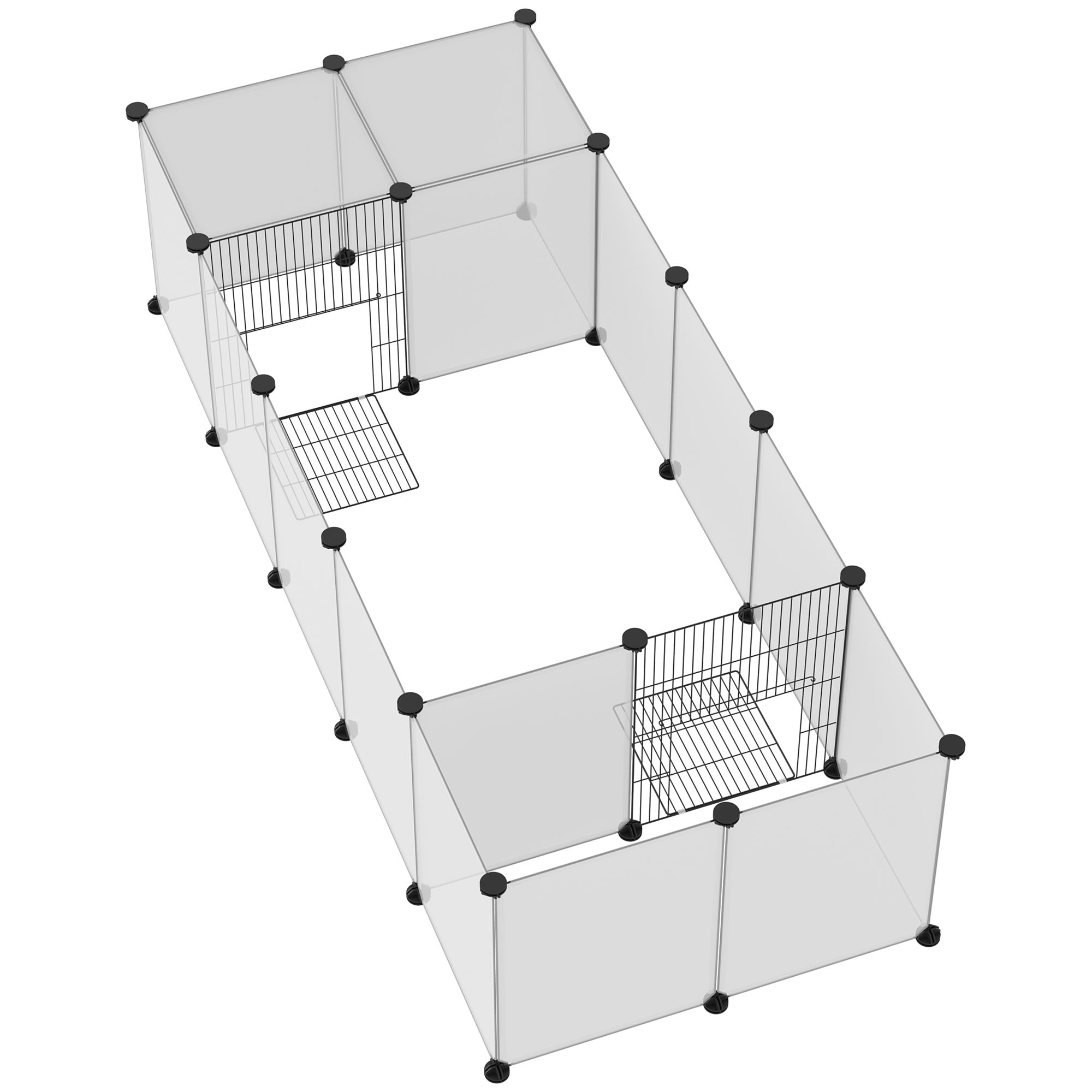 Modular Pet Enclosure With 20 Panels For Small Animals White_voghion.com