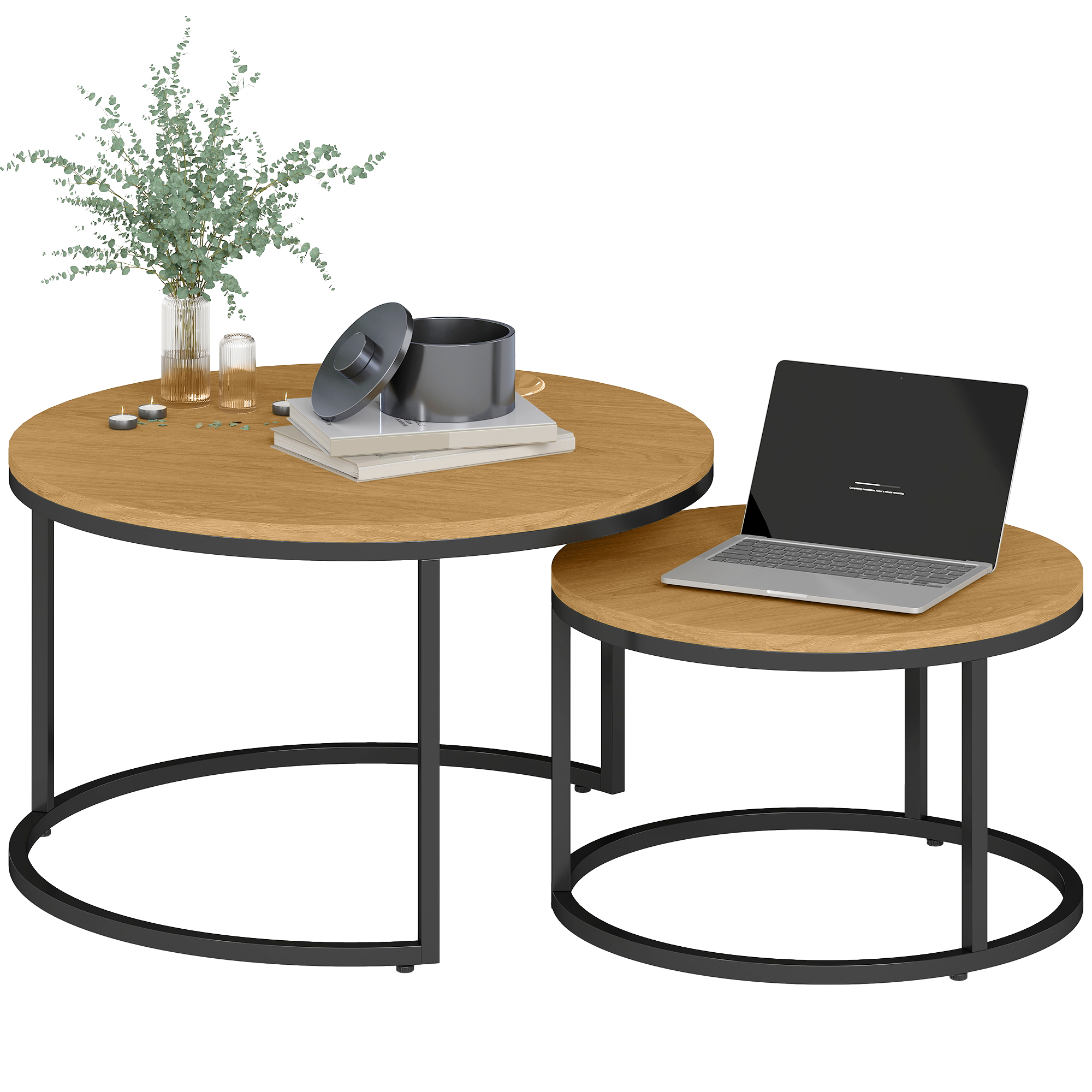 Tables gigognes Irovami effet bois vue générale