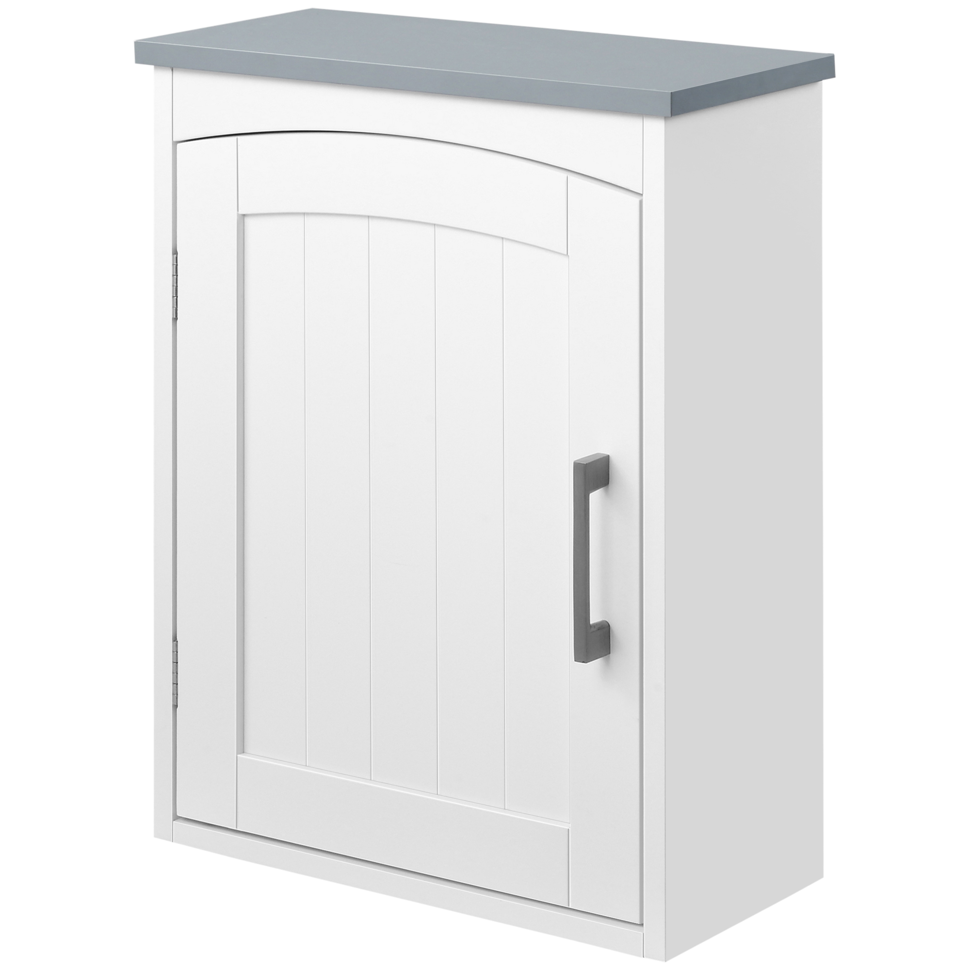 kleankin Meuble Wc Suspendu Armoire À Pharmacie Murale Armoire Salle De Bain Rangement Avec Porte Et Étagère Réglable - 41 X 18.5 X 52 Cm - MDF - Blanc_voghion.com
