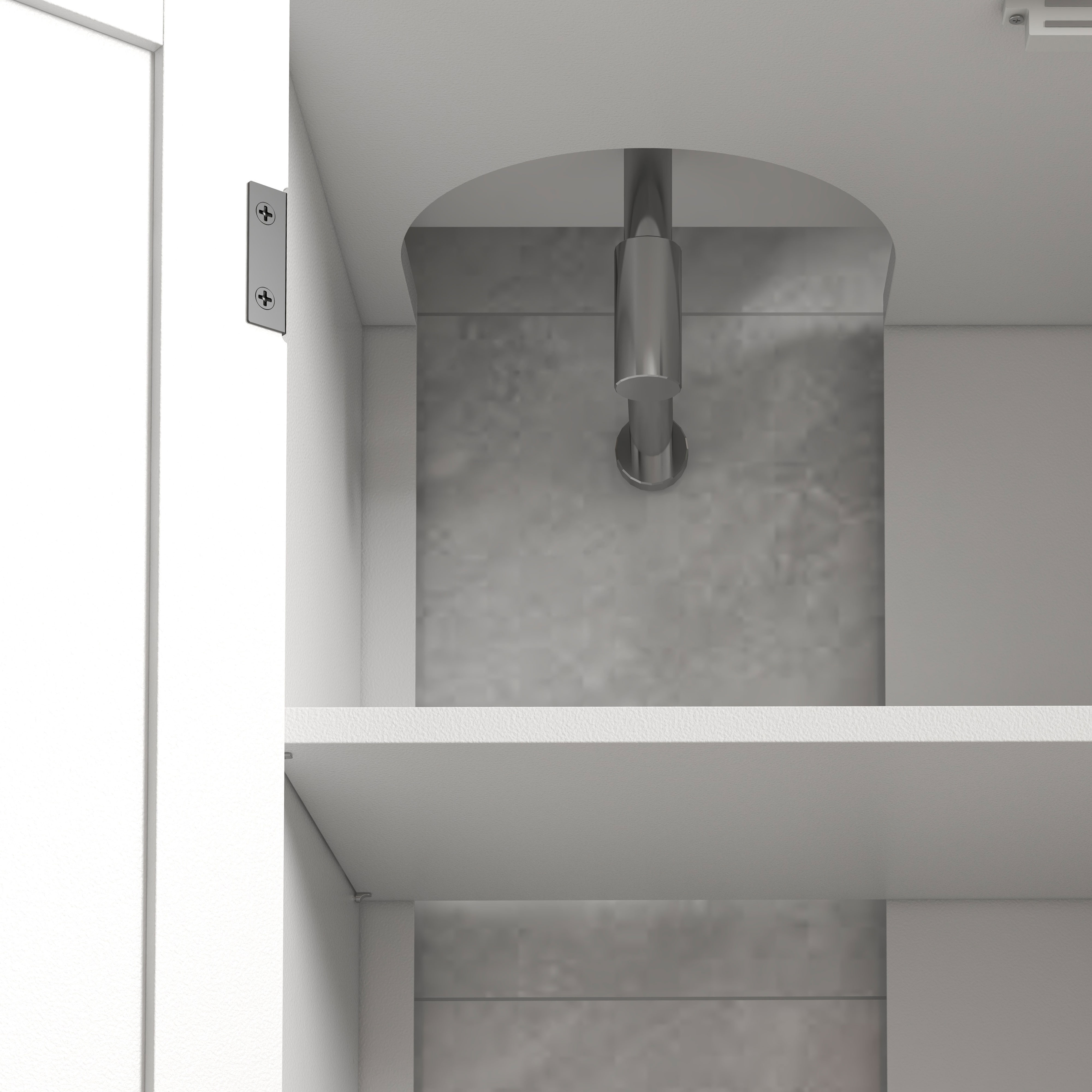 Bathroom Floor Cabinet With Two Doors And Adjustable Shelves White_voghion.com