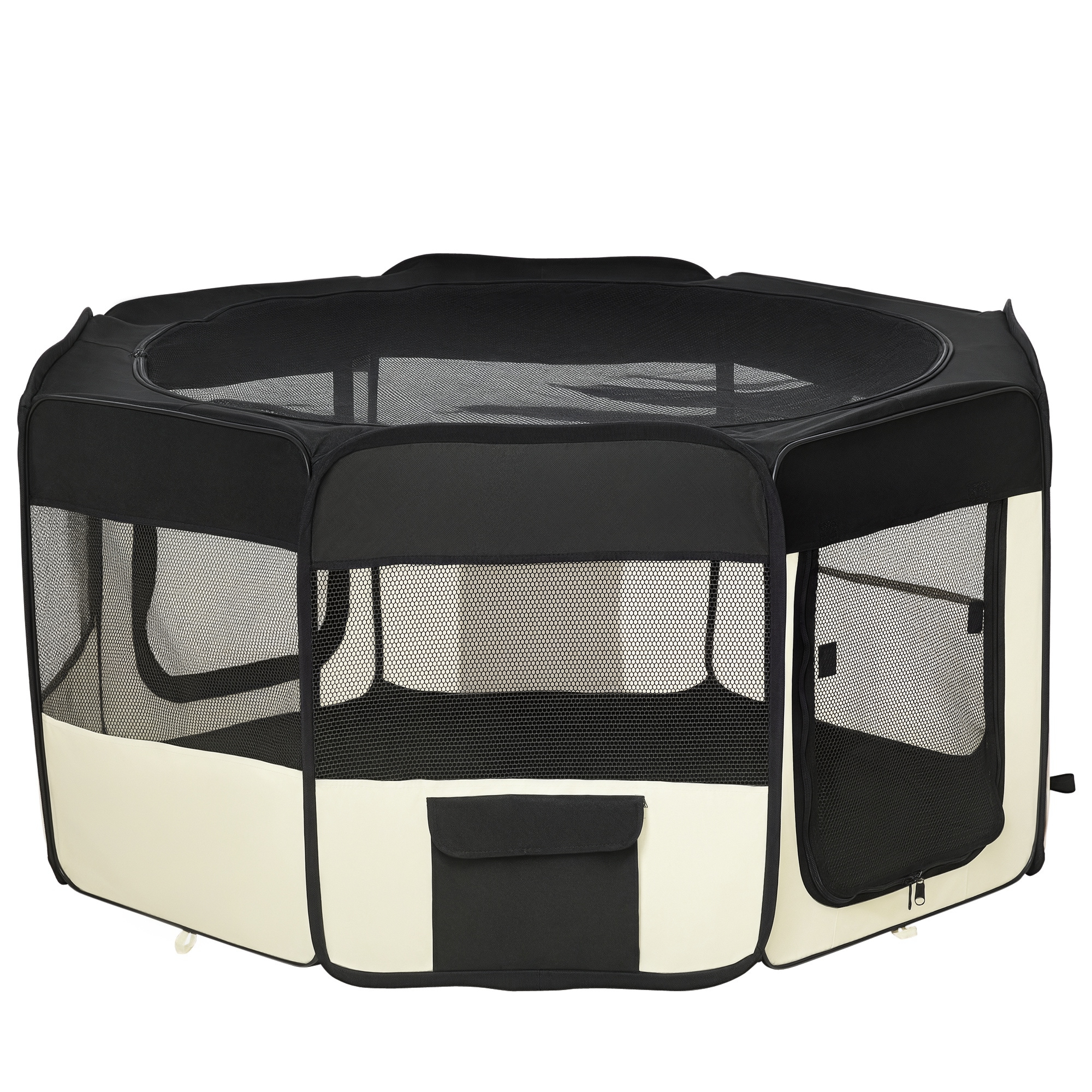 Parque Plegable Para Perros De 8 Paneles Parque De Juego Para Mascotas Con Bolsa De Transporte Ø120x58 Cm_voghion.com