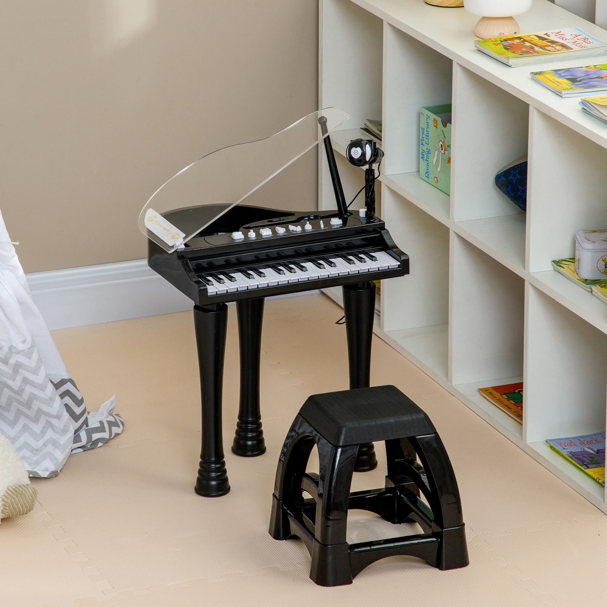 Kinder Klavier Mit Mikrofon Hocker Und Lichteffekten_voghion.com
