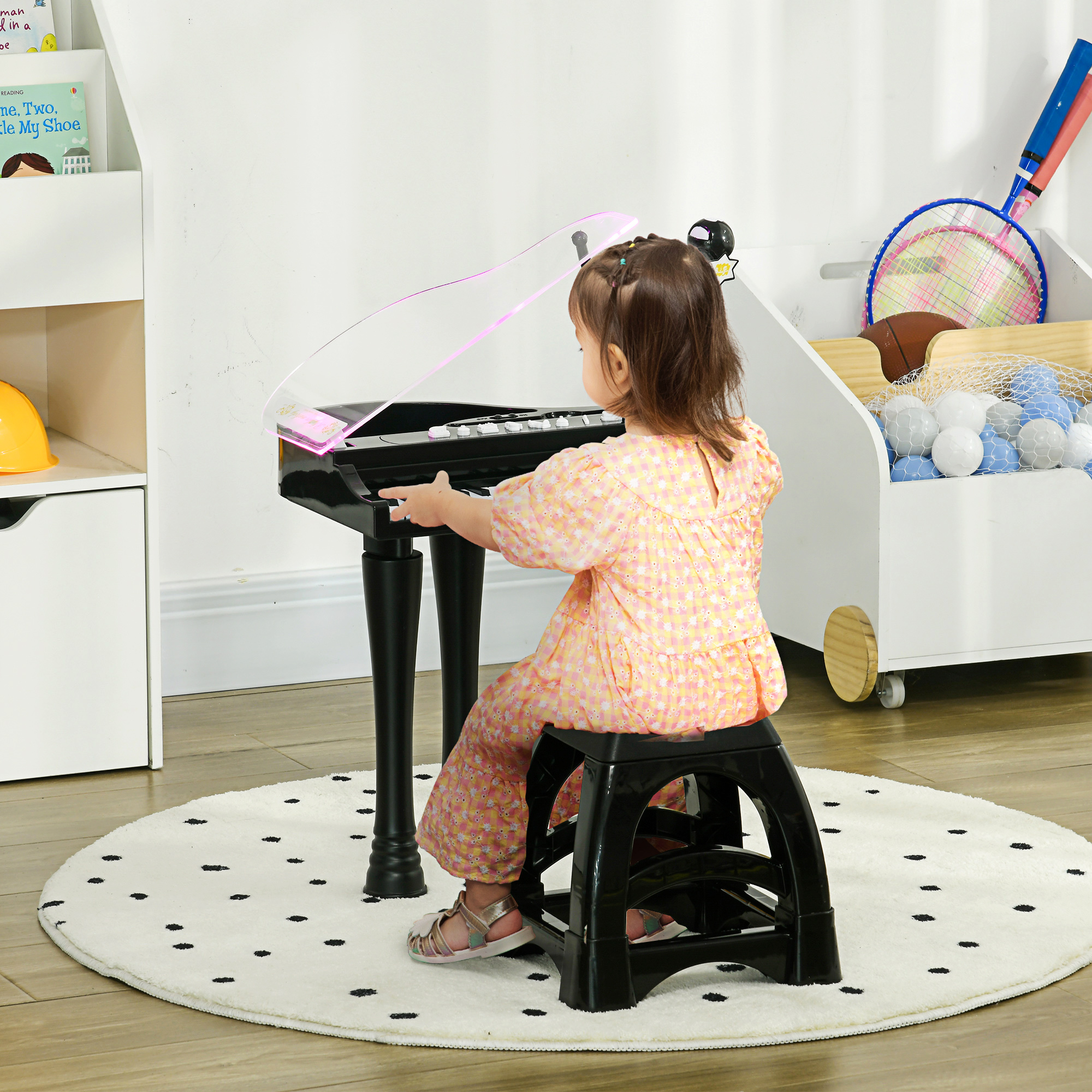 Kinder Klavier Mit Mikrofon Hocker Und Lichteffekten_voghion.com