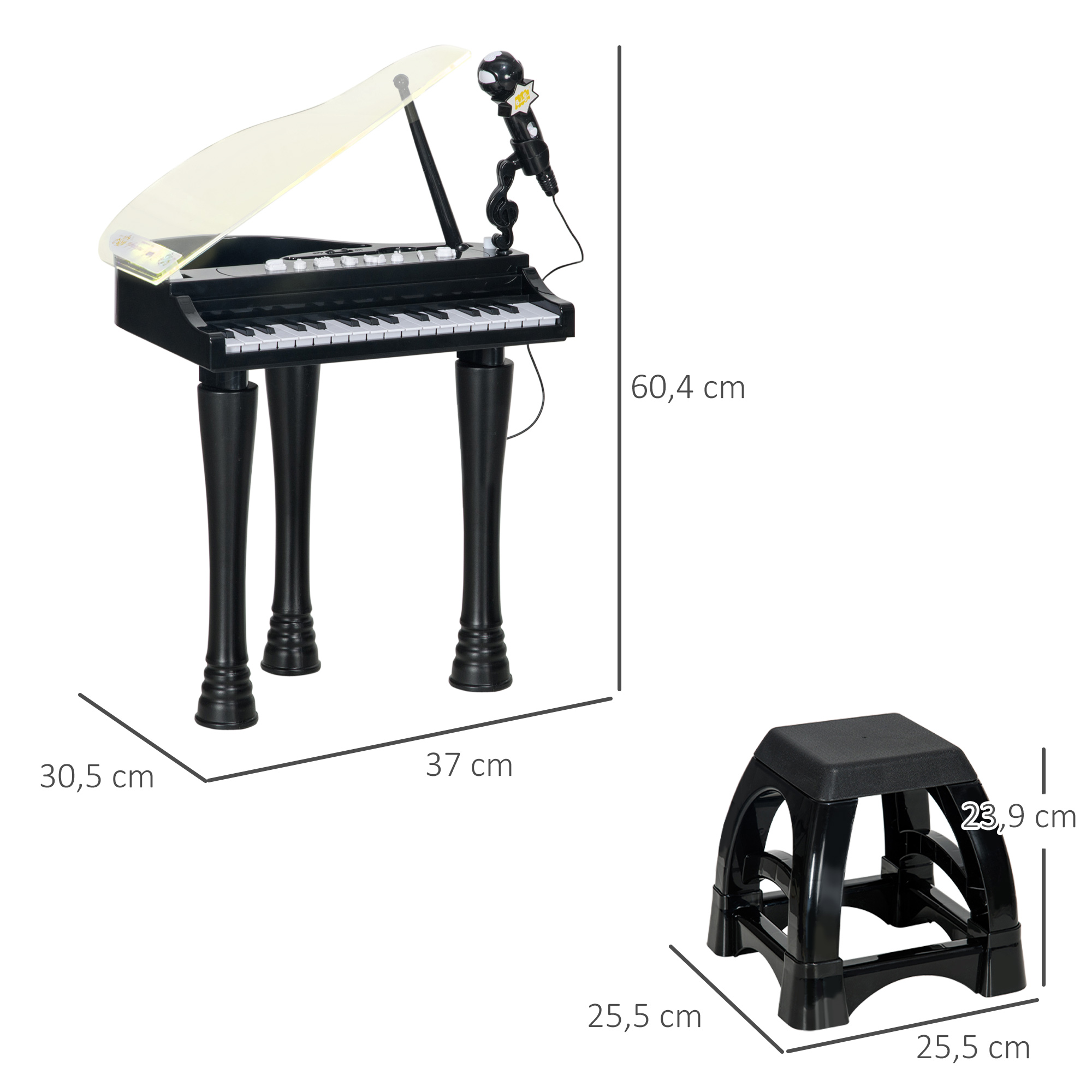 Kinder Klavier Mit Mikrofon Hocker Und Lichteffekten_voghion.com