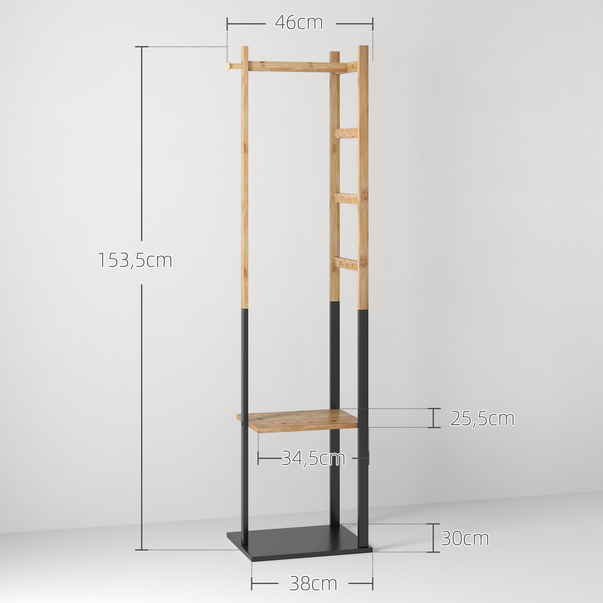 Wardrobe – Bamboo, Rod + Shelves + Hooks + 4 Side Bars_voghion.com
