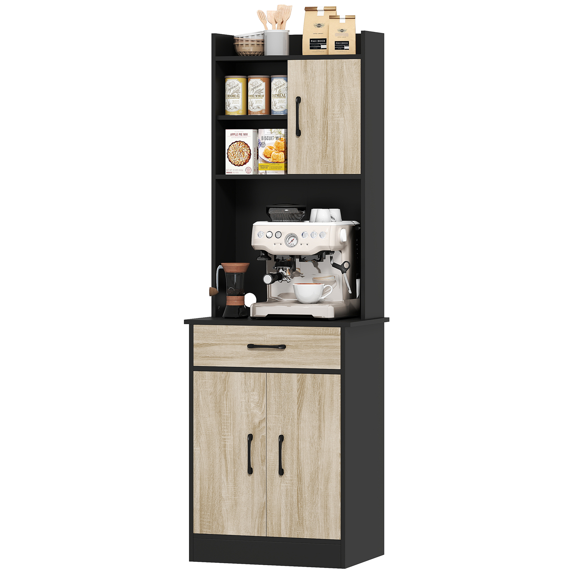 Dettaglio ripiani cassetti e armadietti credenza mobile