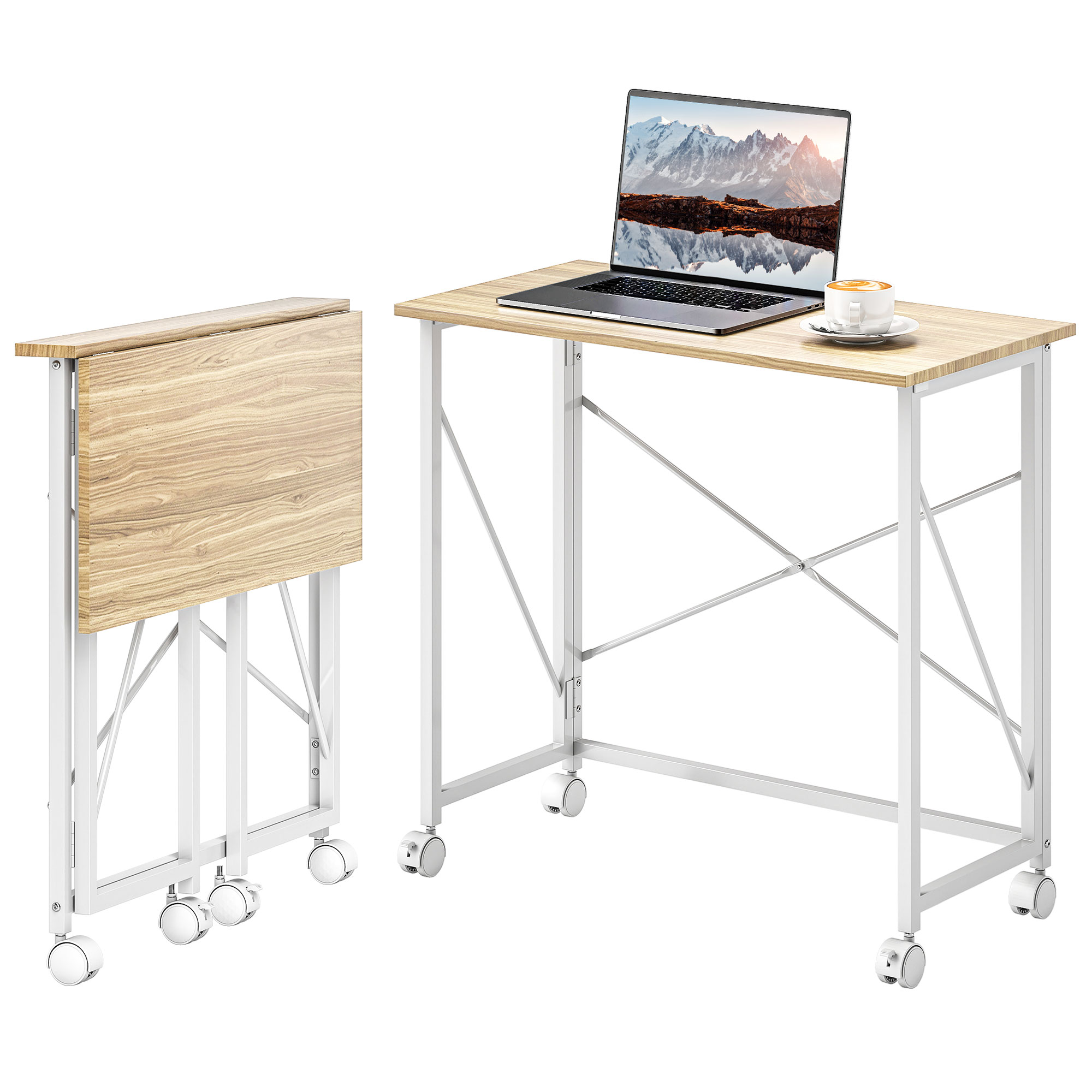 Bureau pliant Irovami 80 cm teinte naturelle vue générale