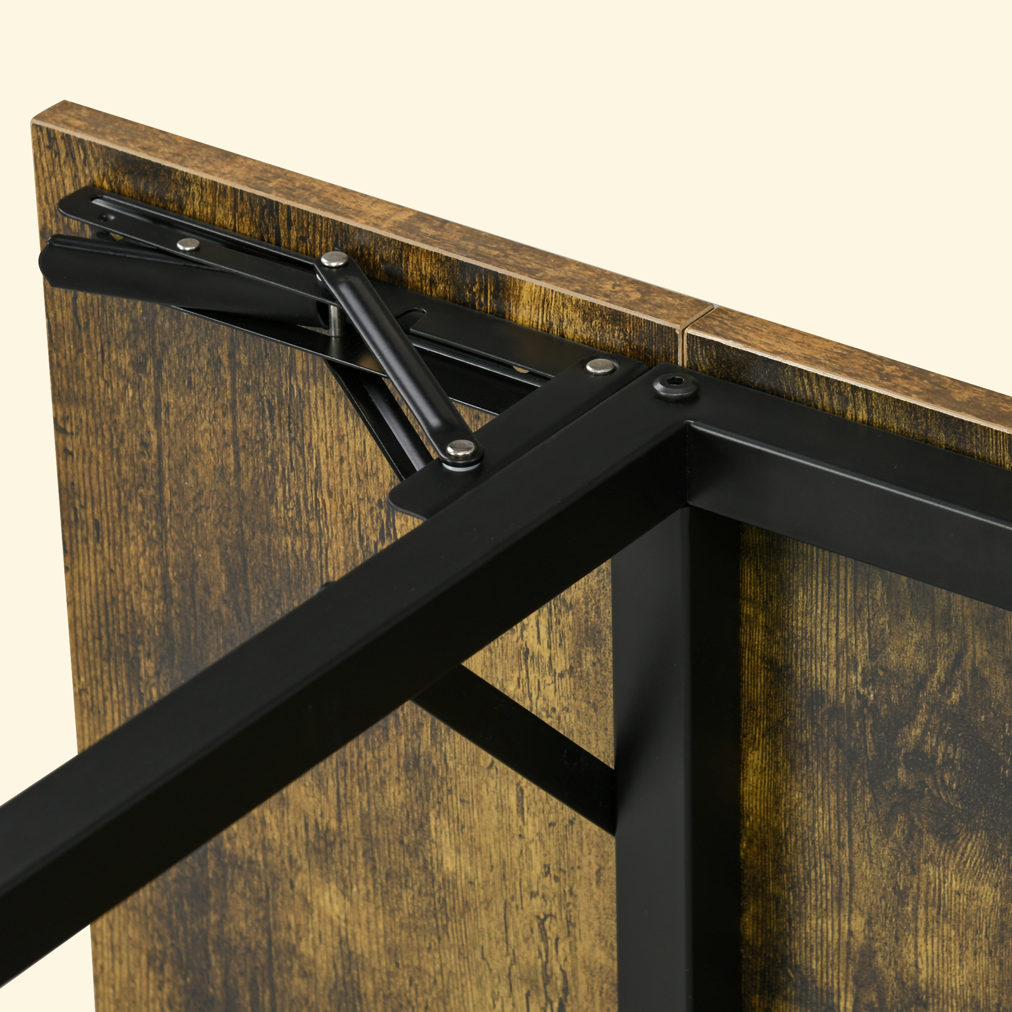 Esstisch mit 2 Klappplatten im Industriestil, ausziehbar, Klapptisch für 2-4 Personen_voghion.com