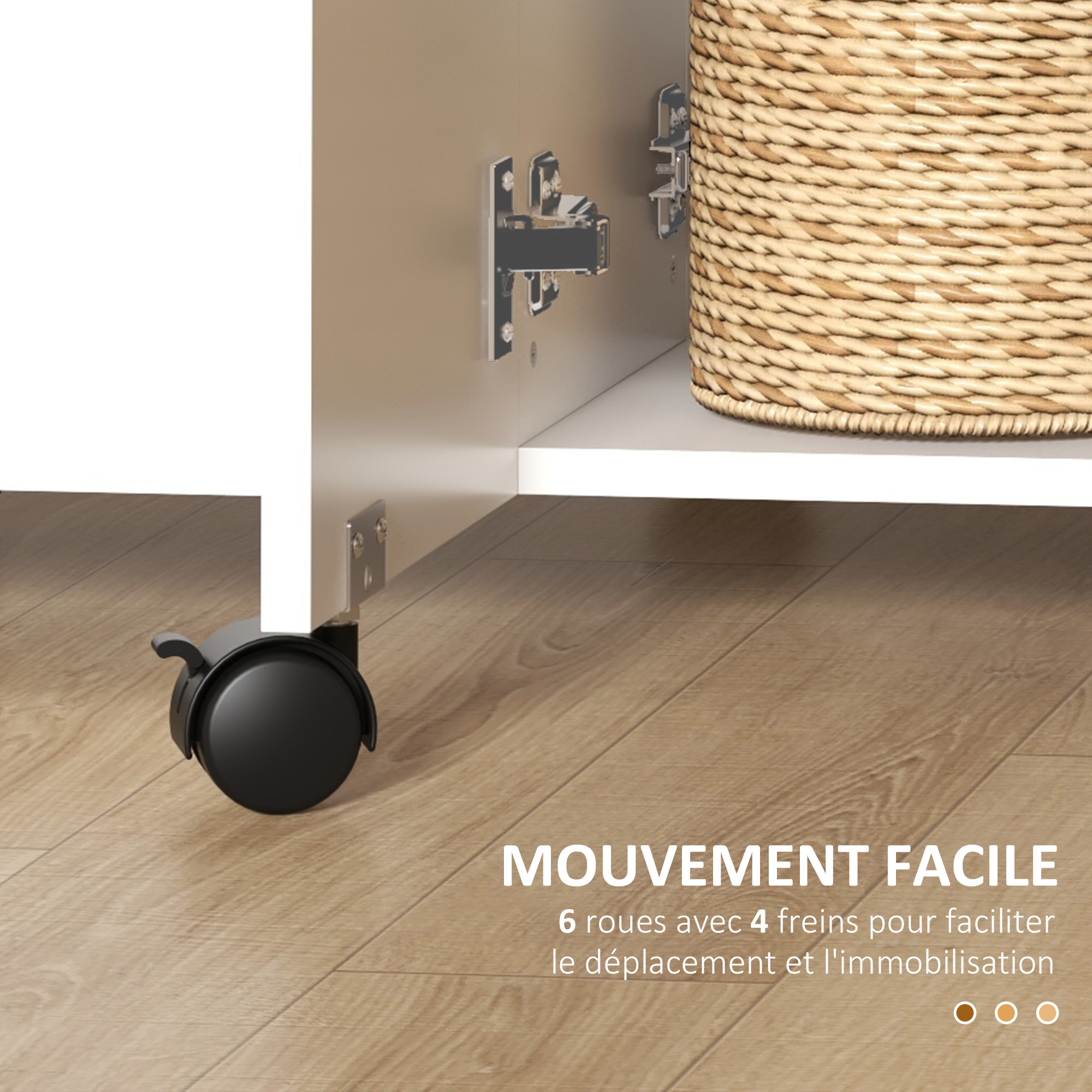 Klappbarer Küchentisch, Esstisch mit 2 klappbaren Tischplatten, 2 Schubladen und 1 Schrank, weiß und Eiche_voghion.com