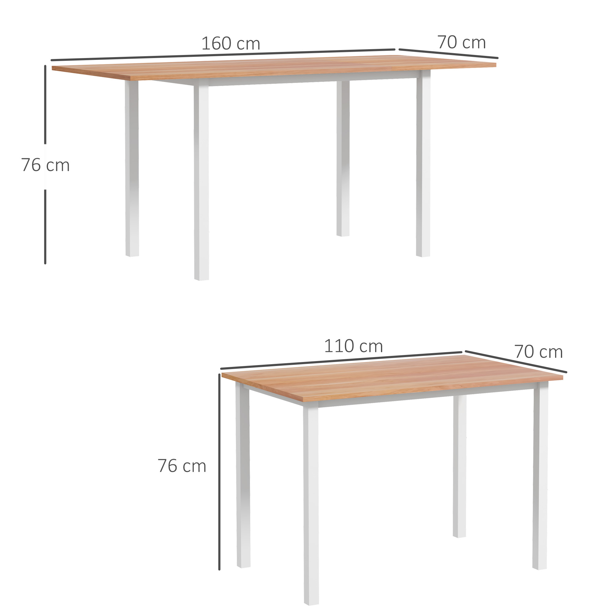 Ausziehbarer Esstisch, modernes Design, Küchentisch mit großer Tischplatte für 6 Personen, dunkelbraunes Stahlgestell_voghion.com