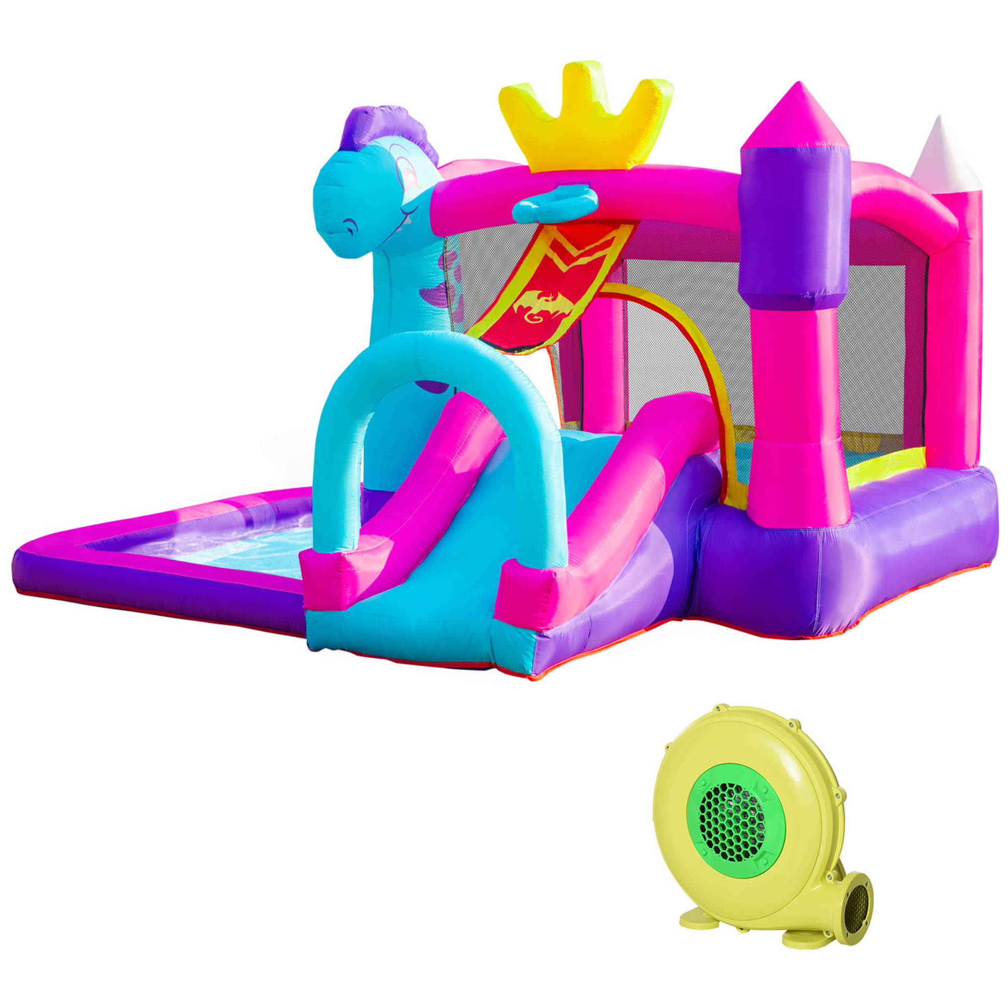 Château gonflable avec toboggan Irovami - vue complète