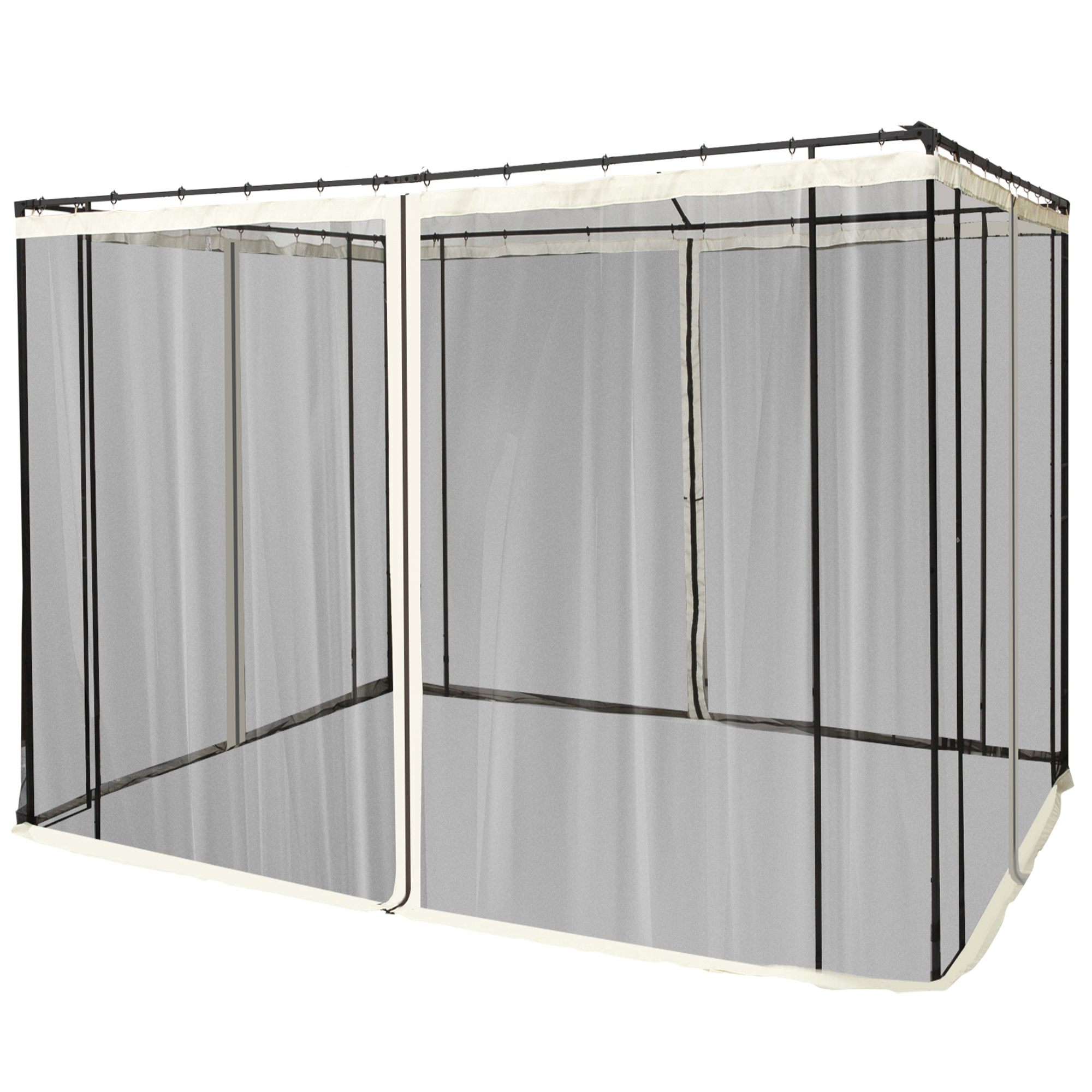 Lot 4 moustiquaires pour pergola 3x3m vue d'ensemble