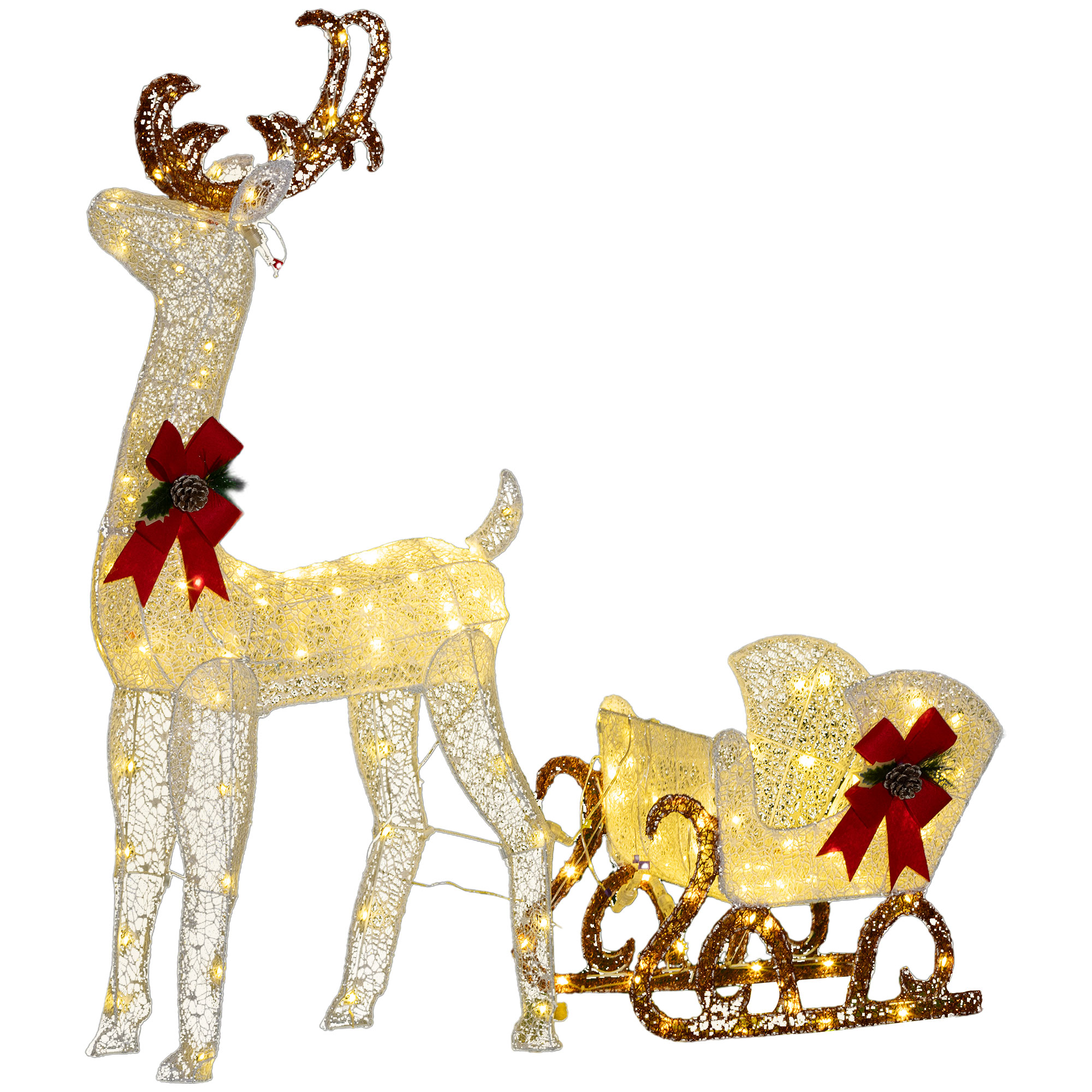 Décoration Noël renne traîneau