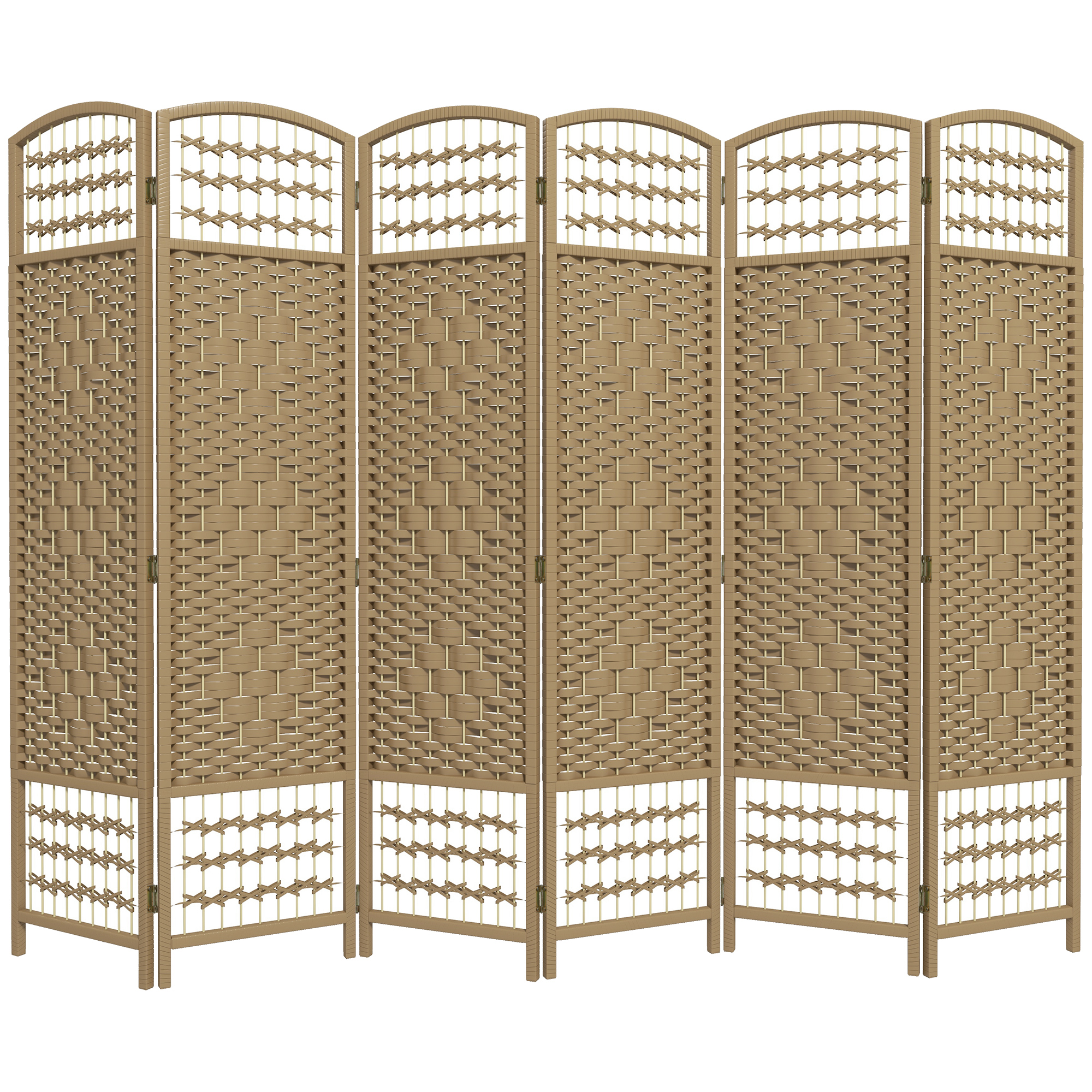 Paravent Irovami 6 panneaux bois naturel 240x170cm vue générale