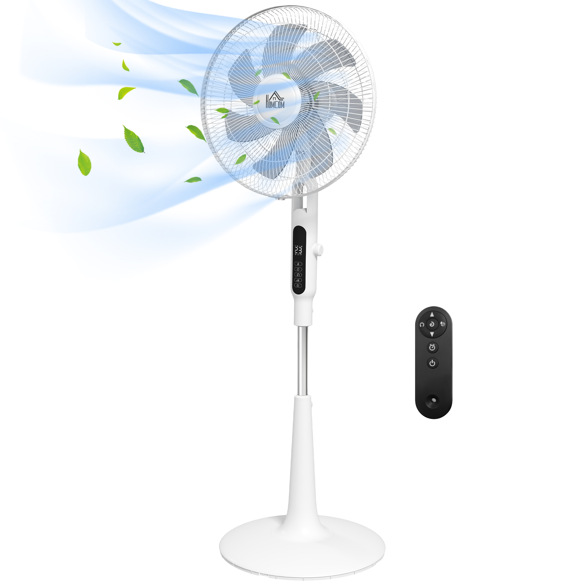 Ventilador de pedestal blanco de 42 cm - Vista general