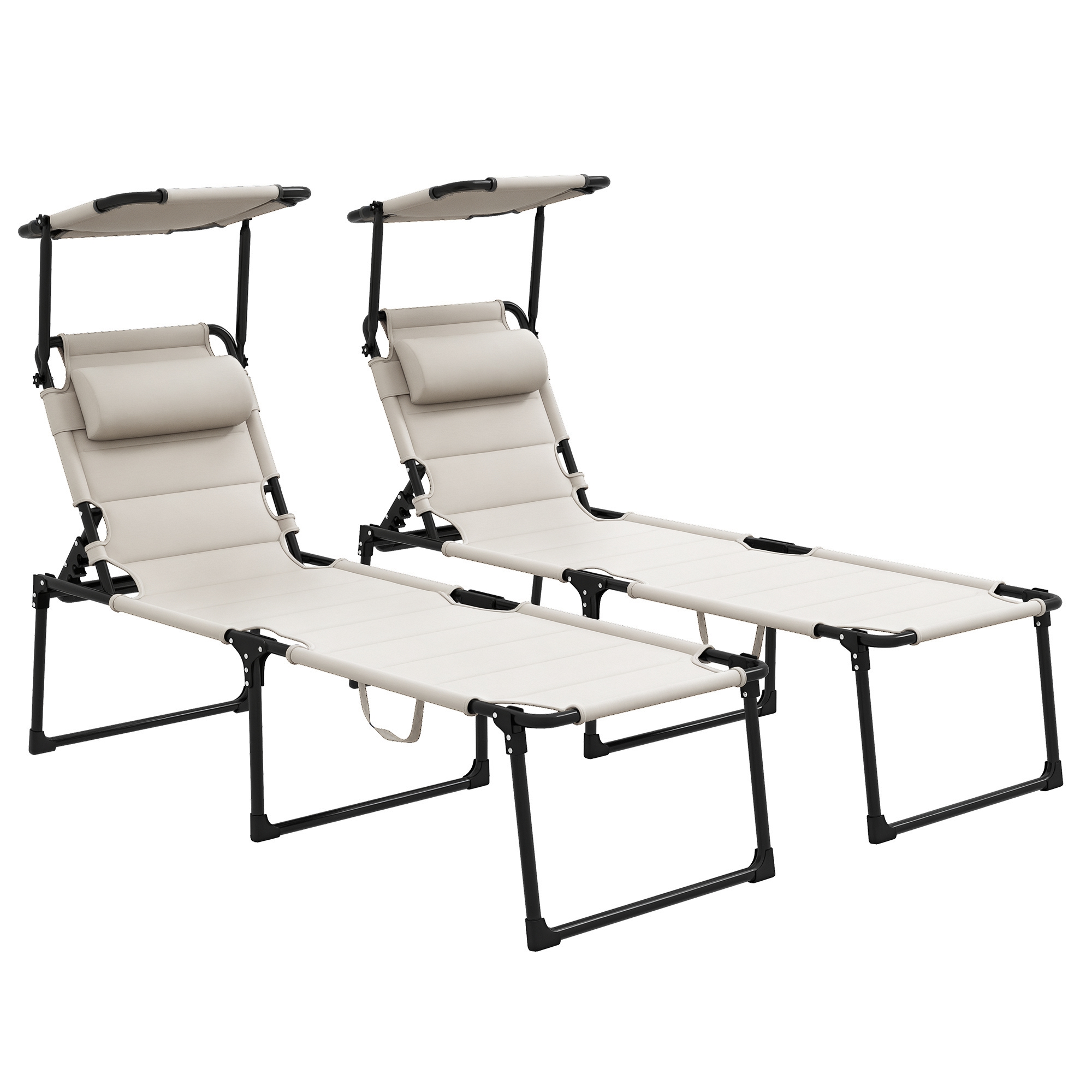 Sonnenliege für Garten Terrasse Pool Klappbar Sonnendach 200x70x45cm Oxford