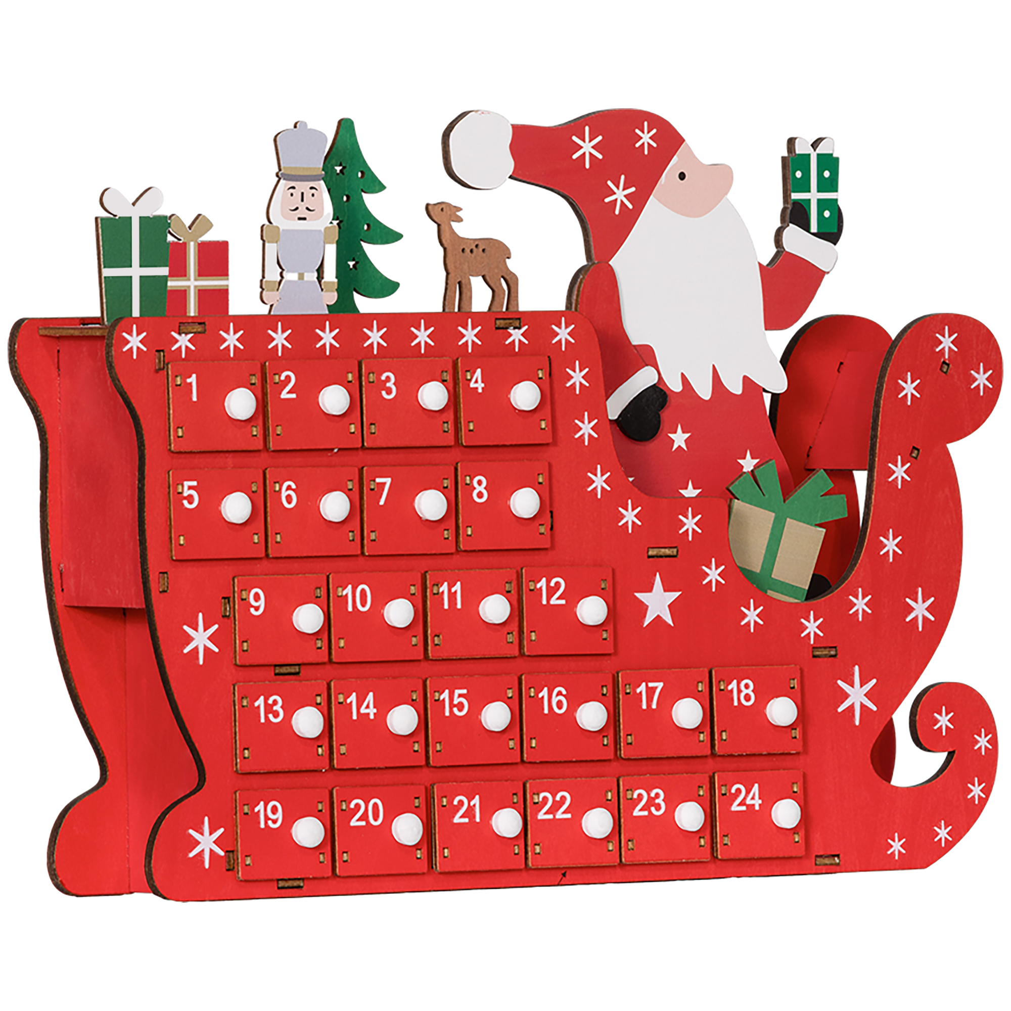 Calendrier de l'Avent Père Noël traîneau