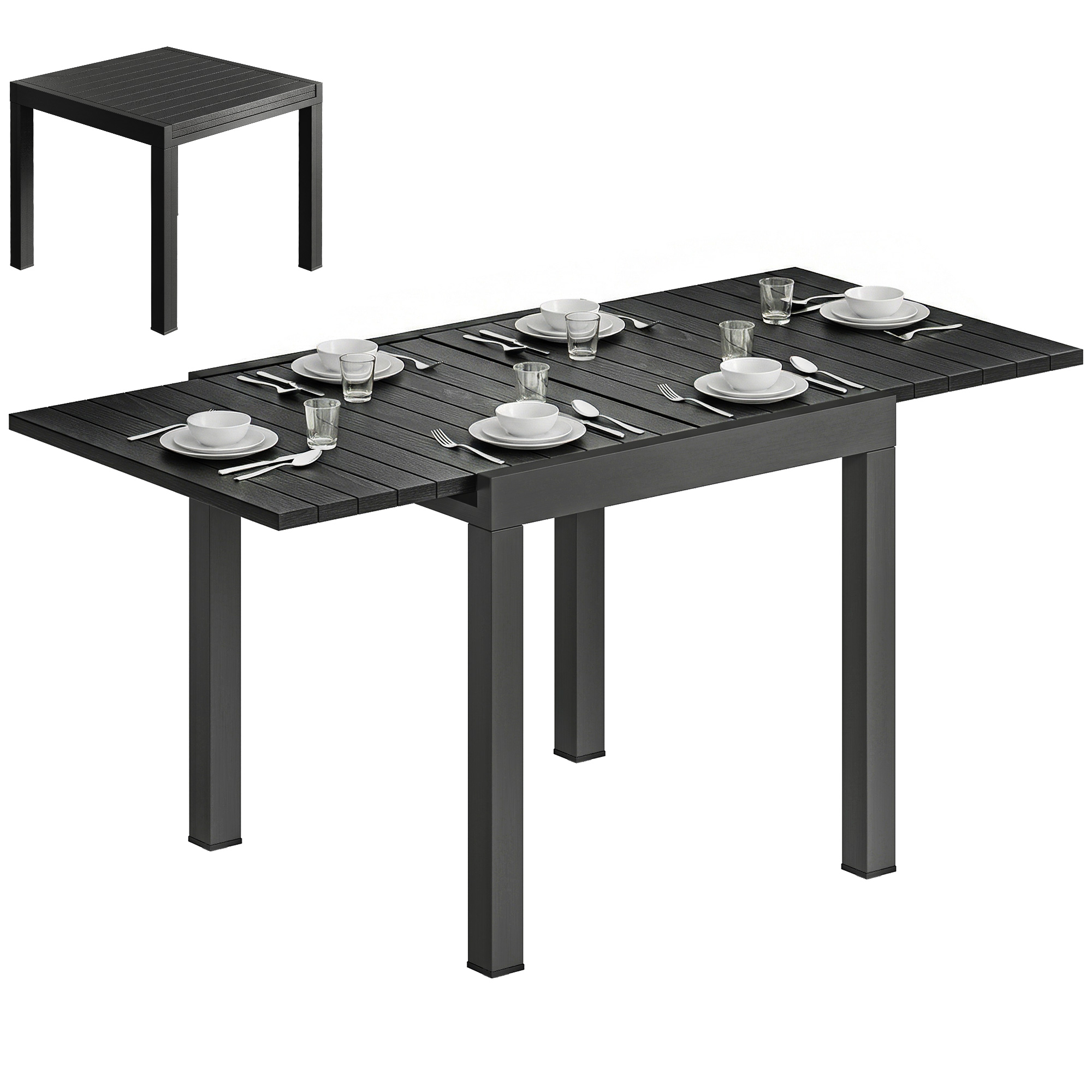Table de jardin extensible pour 4-6 pers