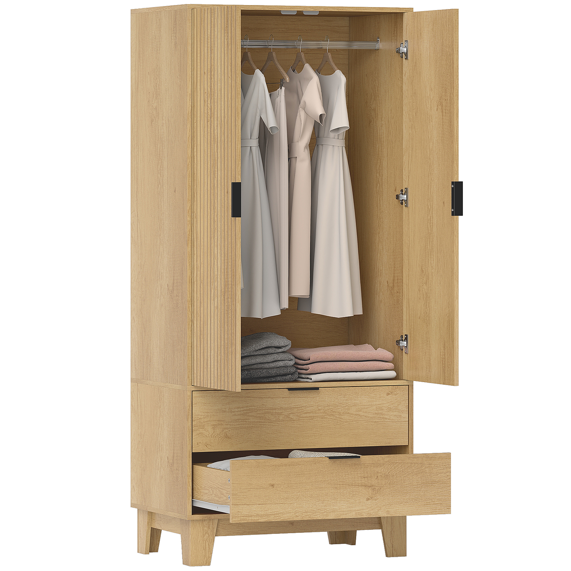 Armoire chambre bois naturel