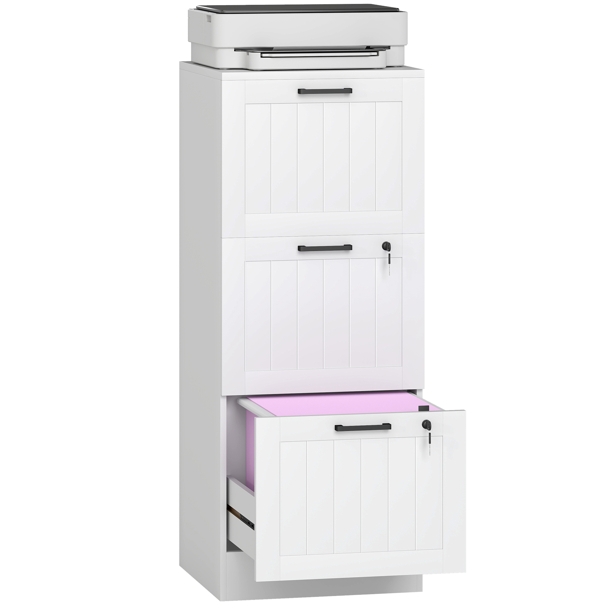 Caisson bureau, meuble rangement bois 3