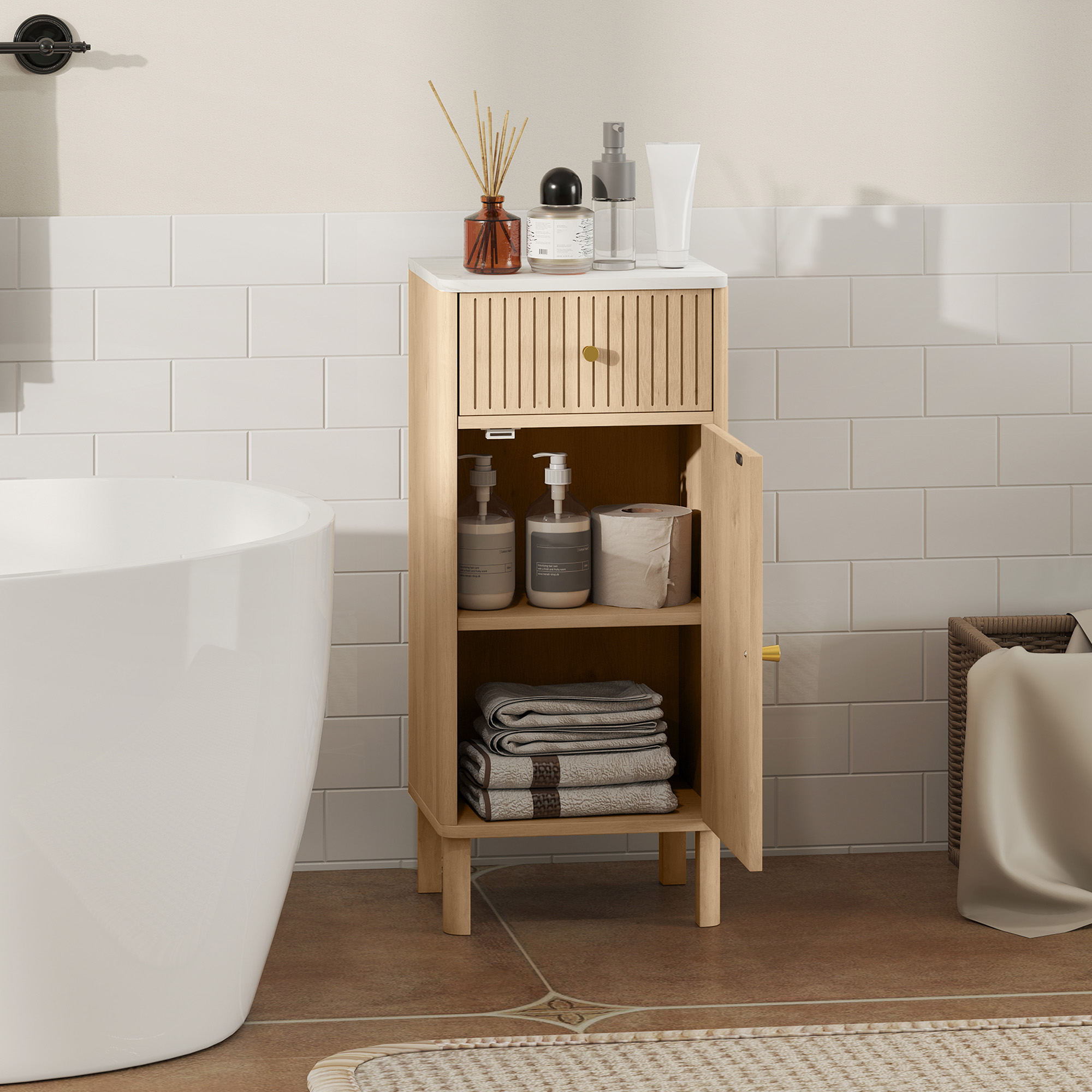Meuble salle de bain chêne