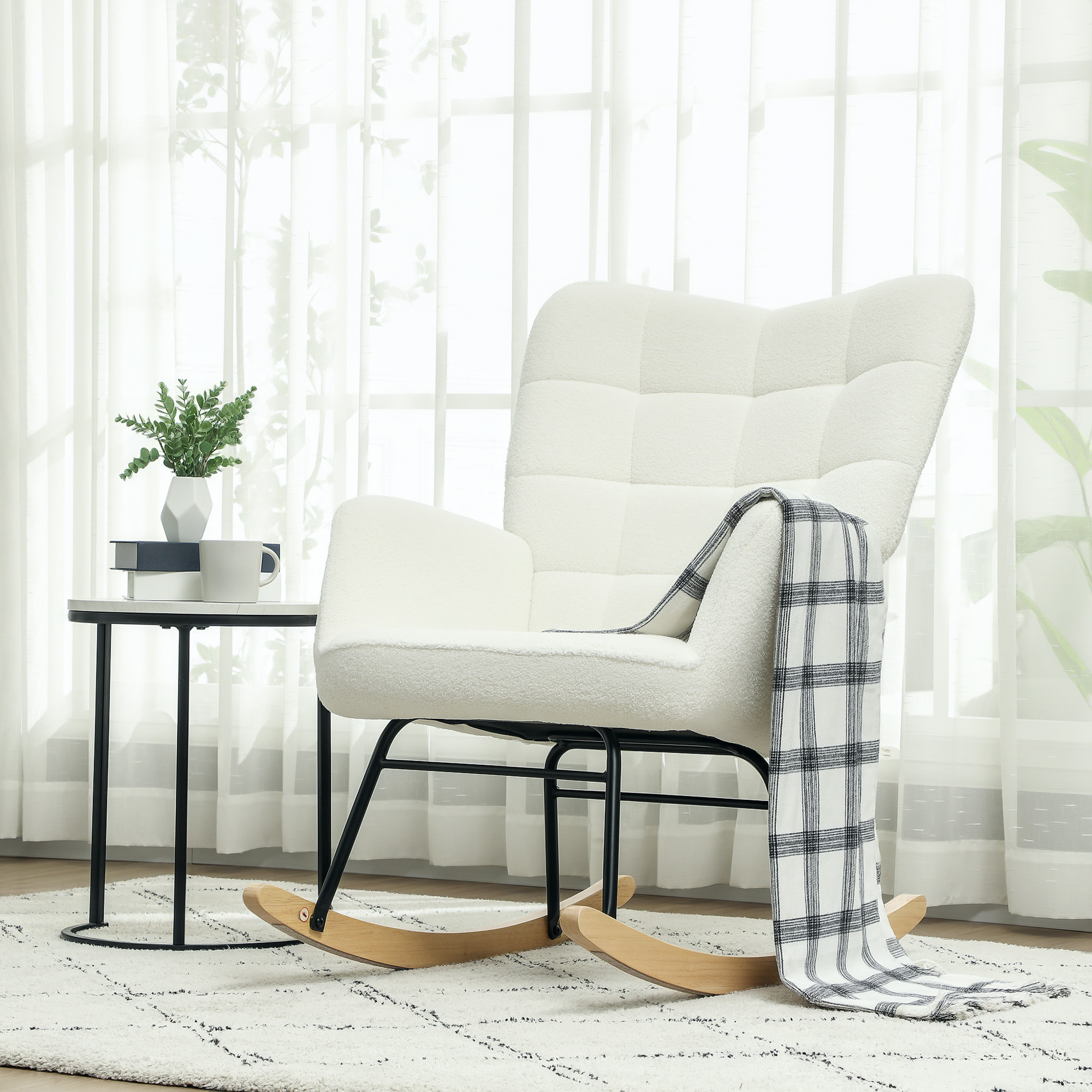 Fauteuil bascule blanc design