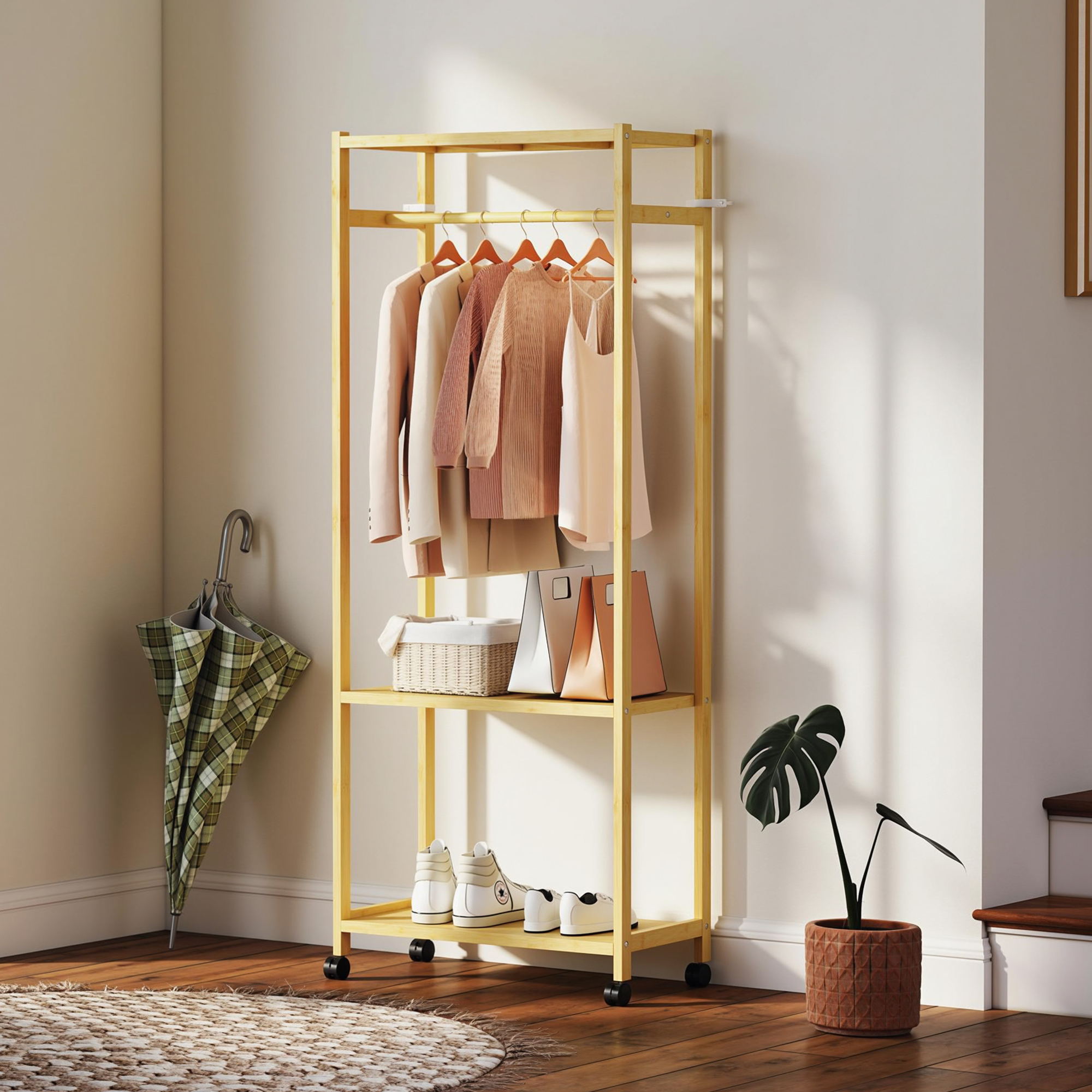 Porte-manteau avec tringle suspendue
