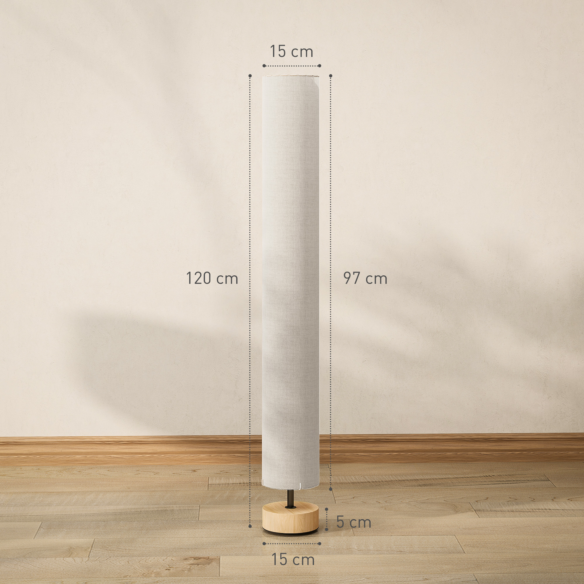 Lampadaire colonne beige