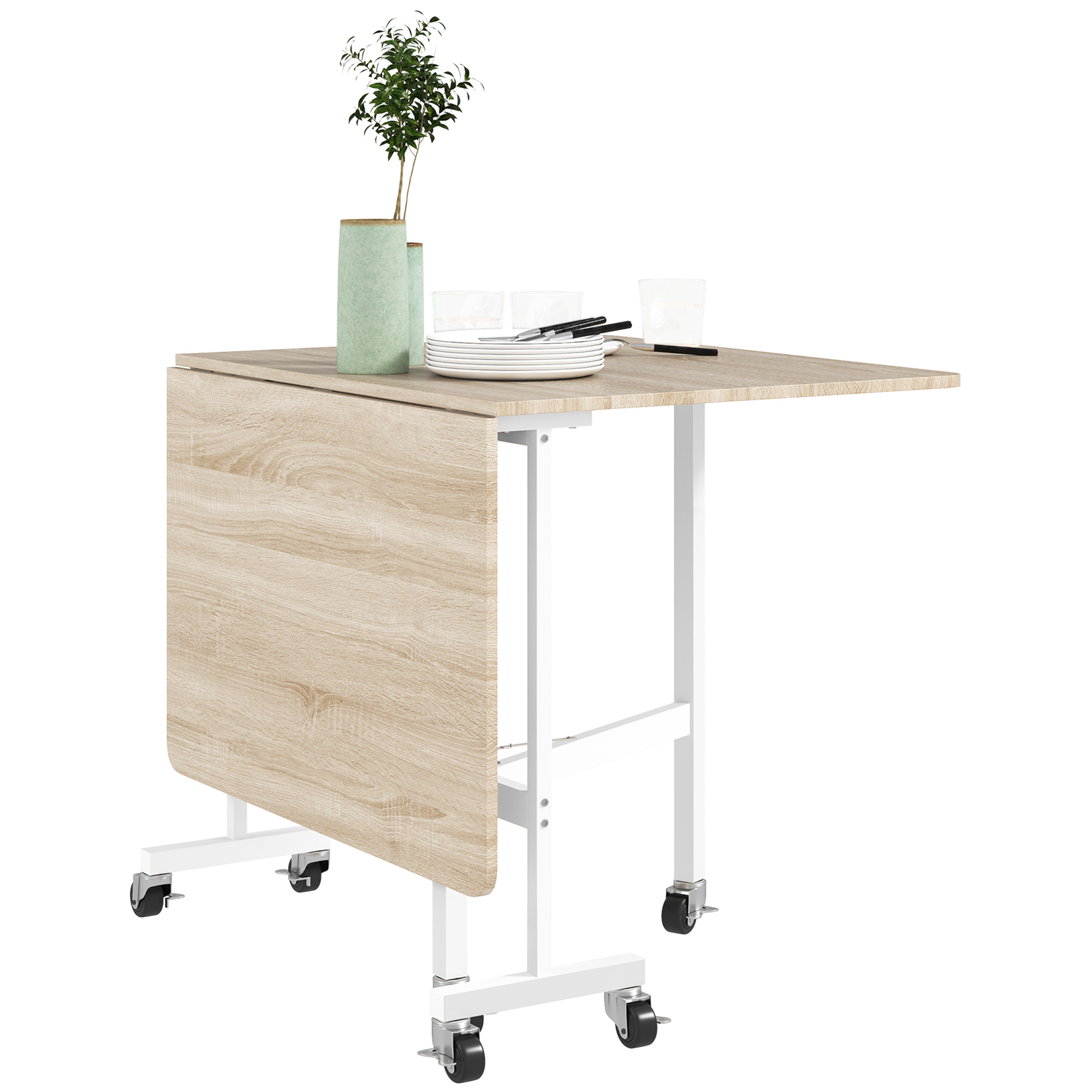 Table à Manger Pliante sur Roulettes pou