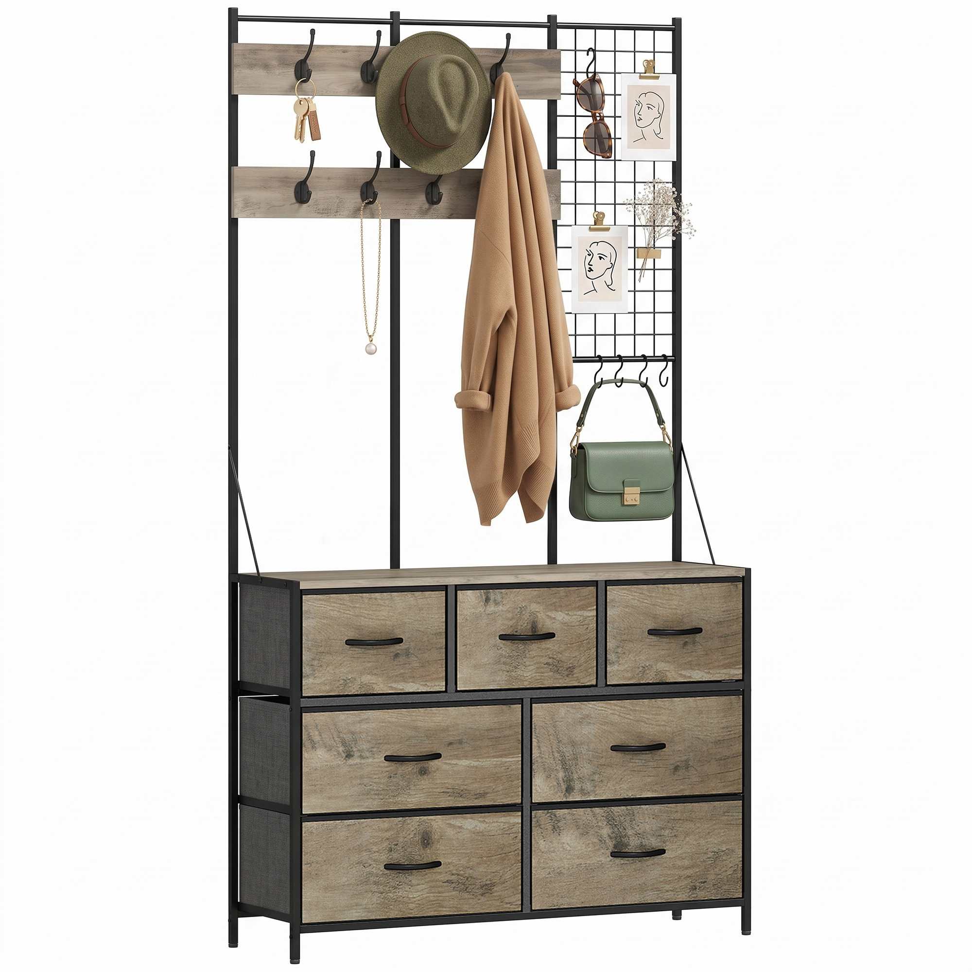 Porte-Manteau 4 en 1. Meuble d'Entrée av