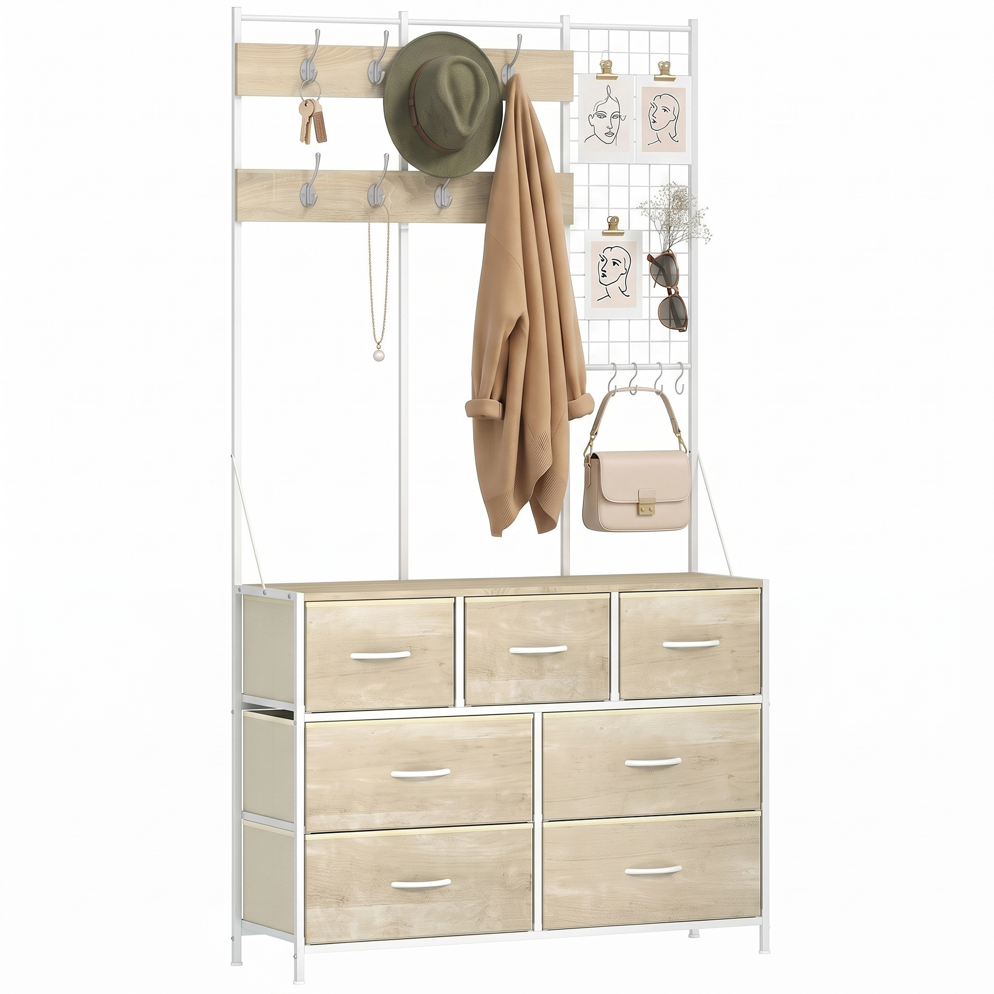 Porte-Manteau 4 en 1. Meuble d'Entrée av